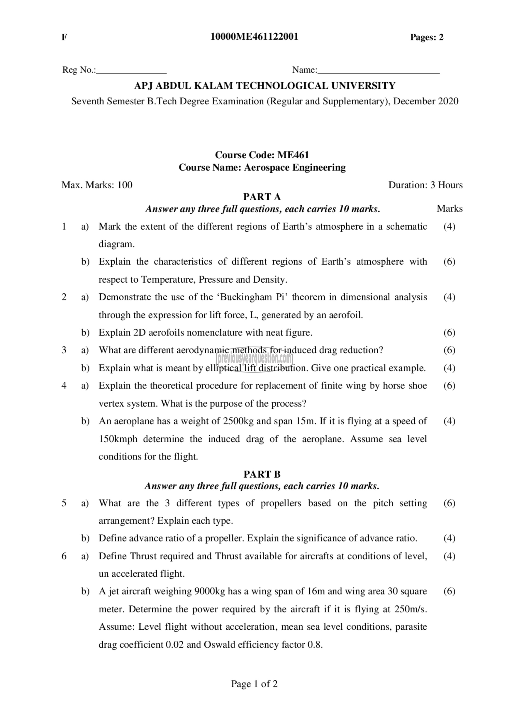 Question Paper - Aerospace Engineering-1