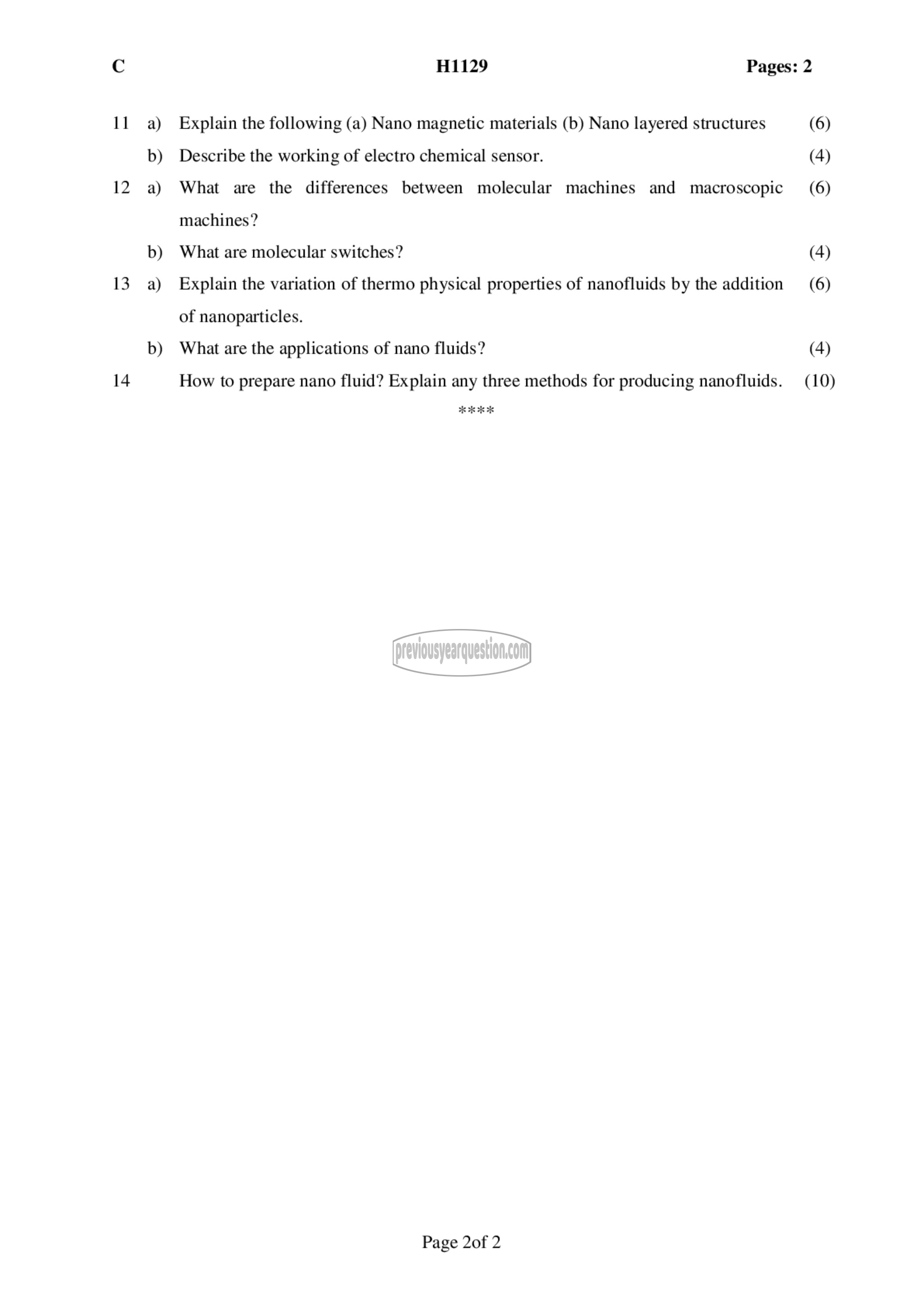 Question Paper - Nanotechnology-2