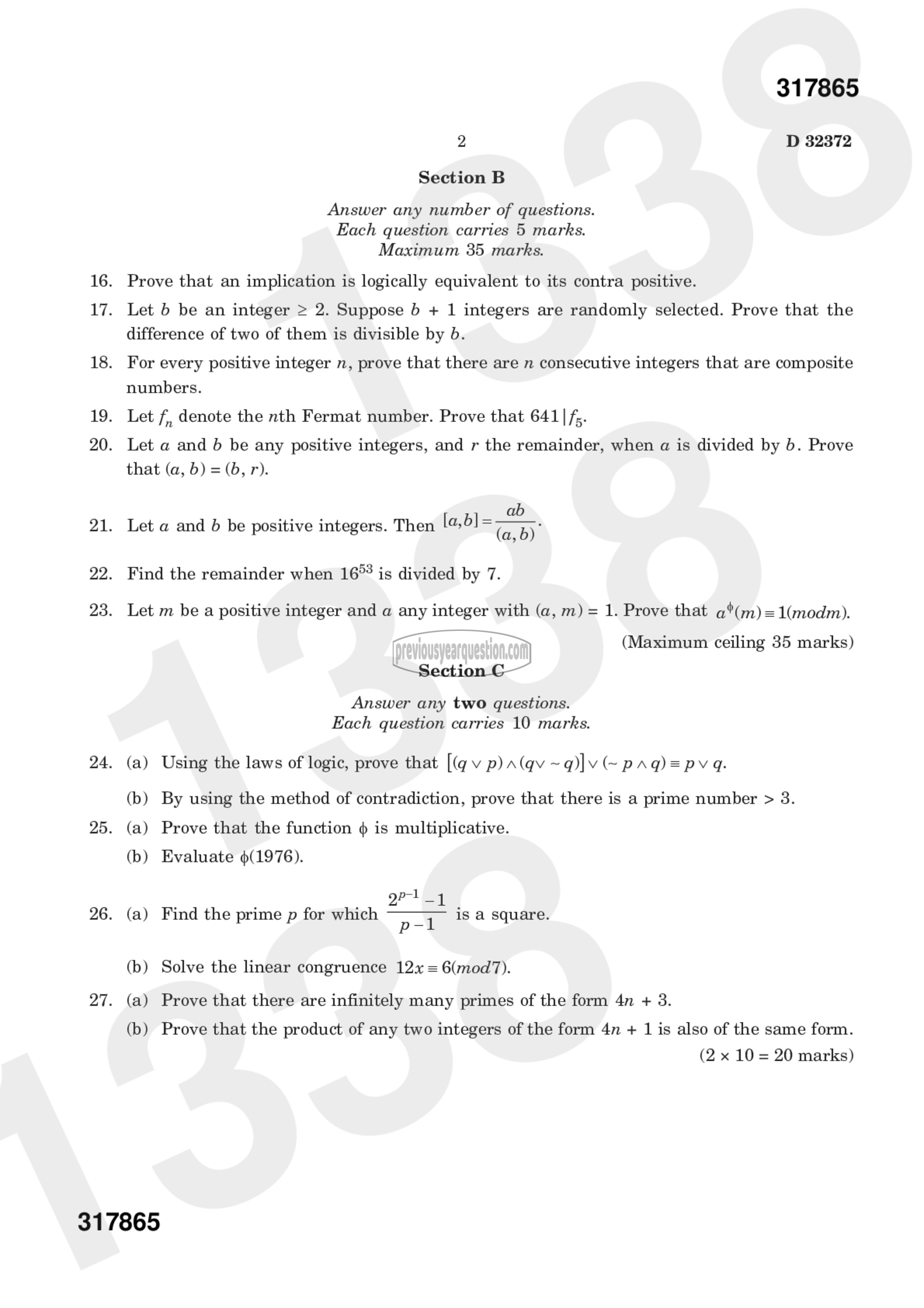 Question Paper - Basic Logic and Number Theory-2