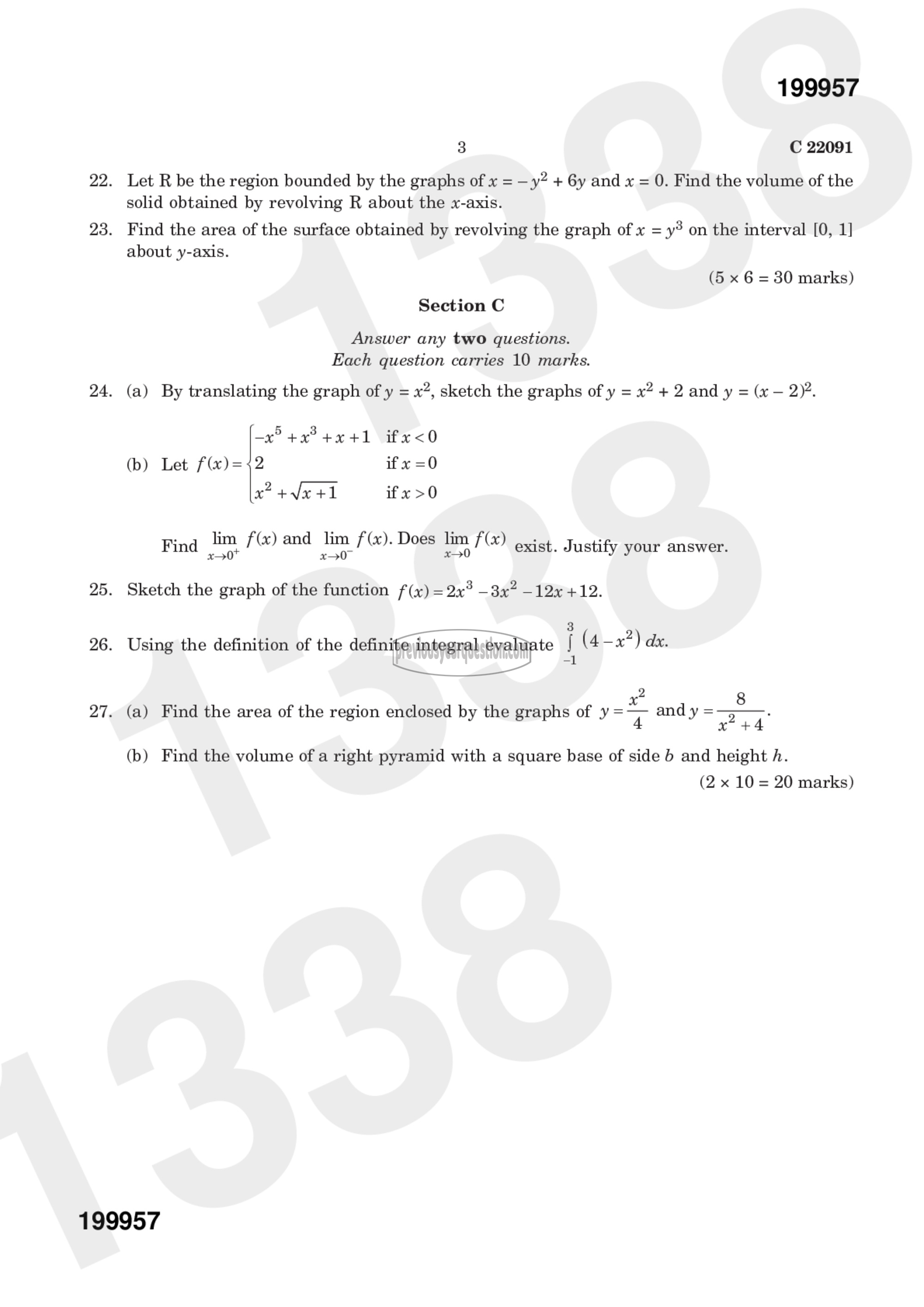 Question Paper - Calculus of Single Variable-1-3