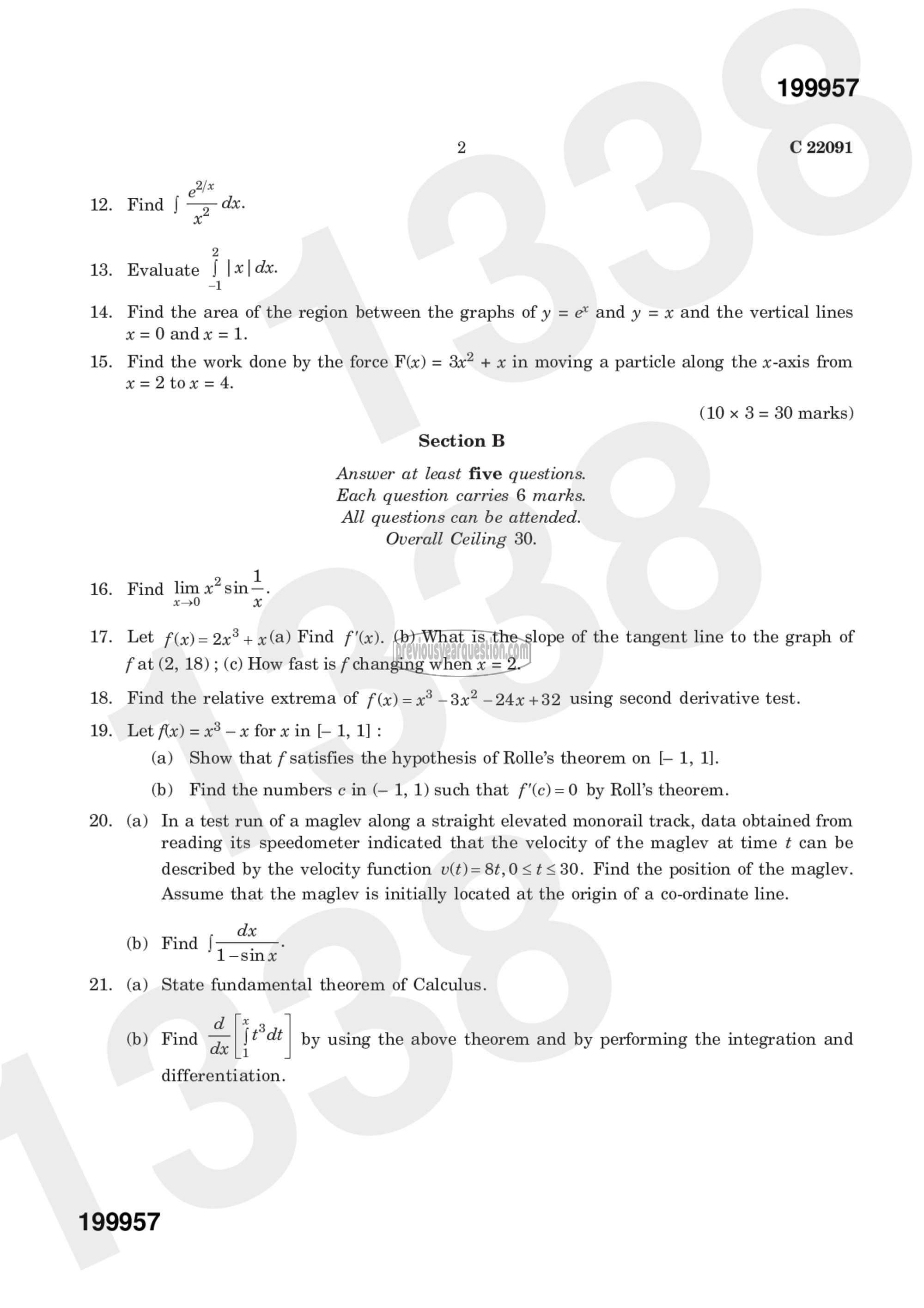 Question Paper - Calculus of Single Variable-1-2