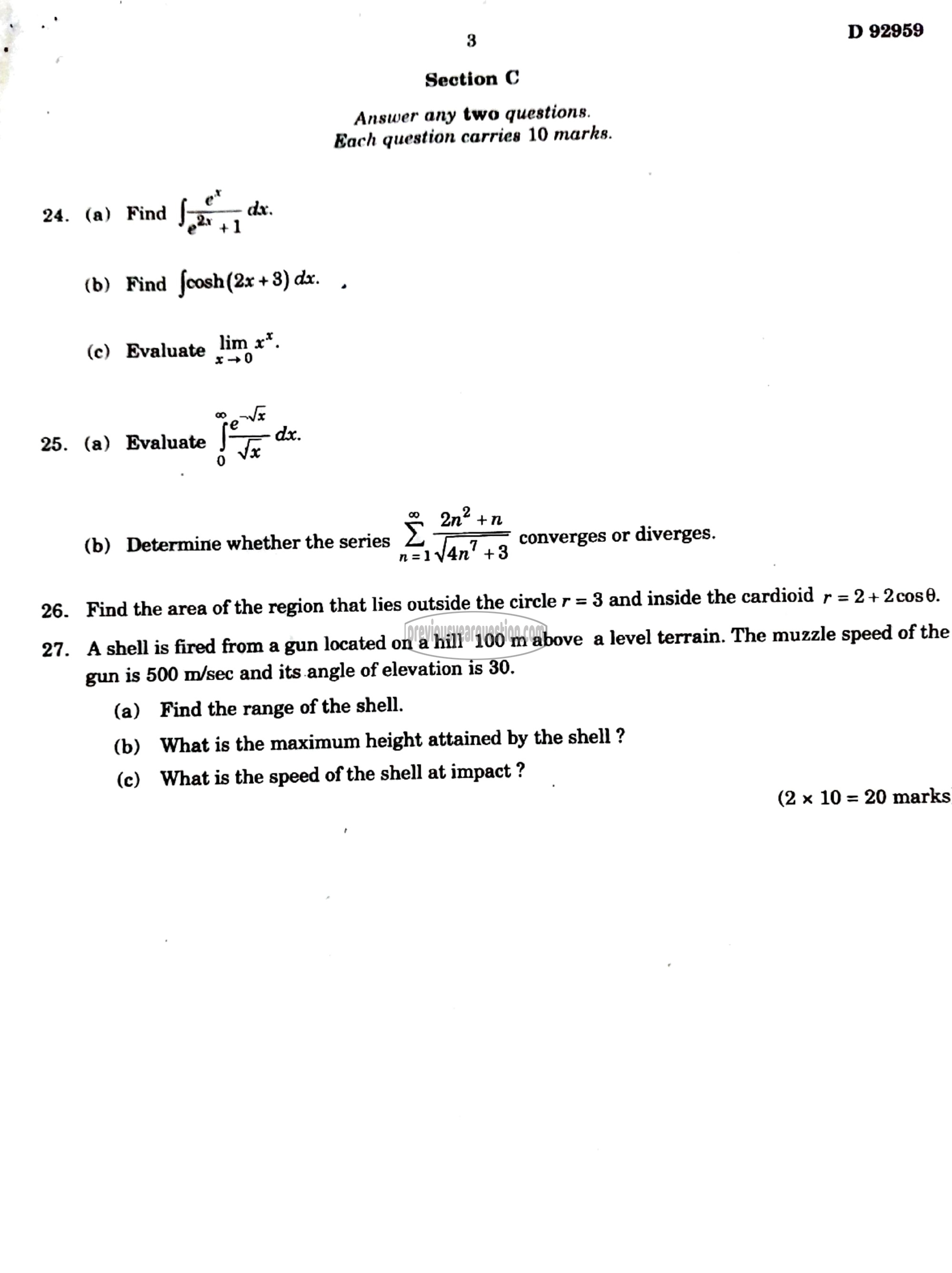 Question Paper - Calculus of Single Variable-2-3