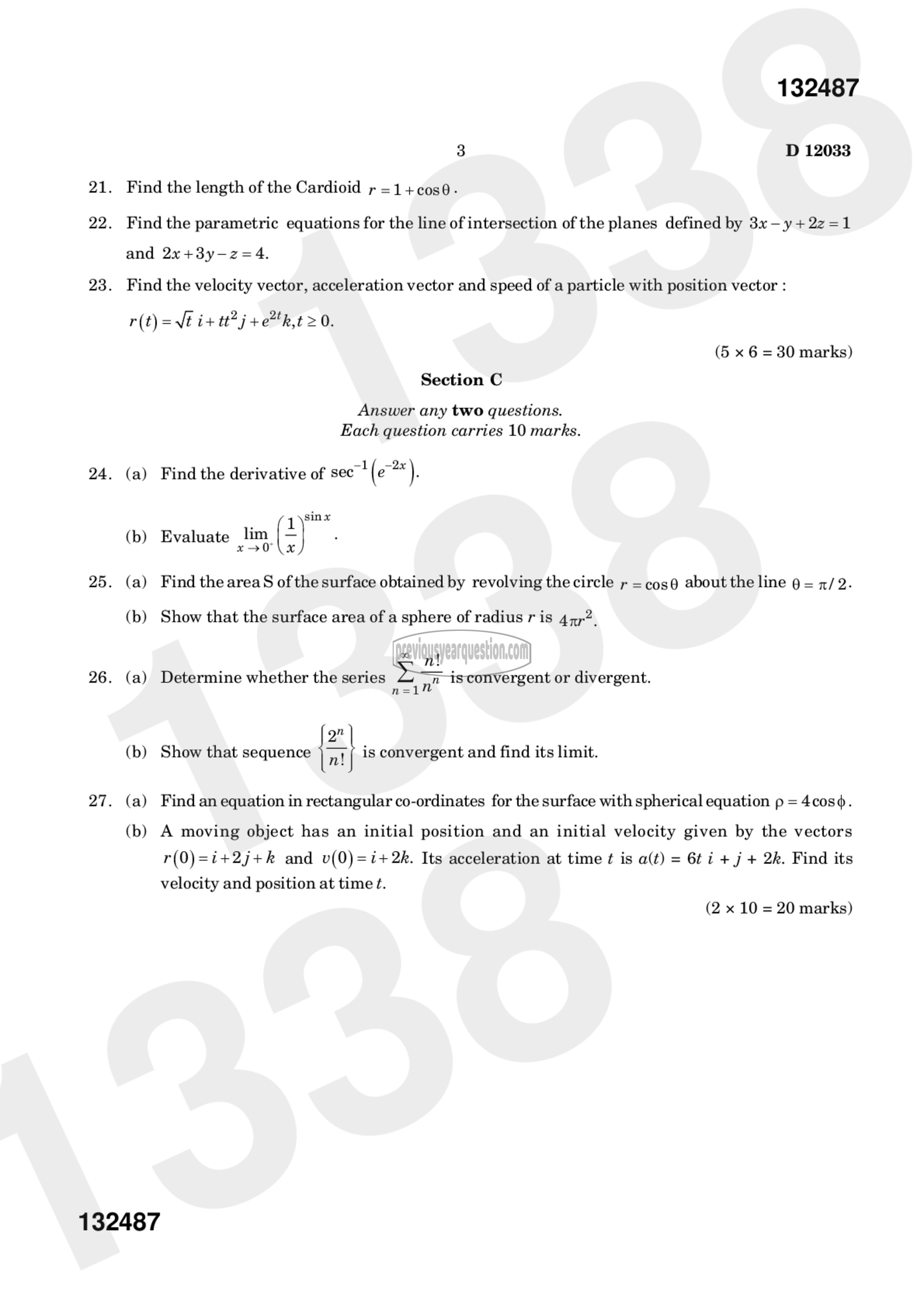 Question Paper - Calculus of Single Variable-2-3