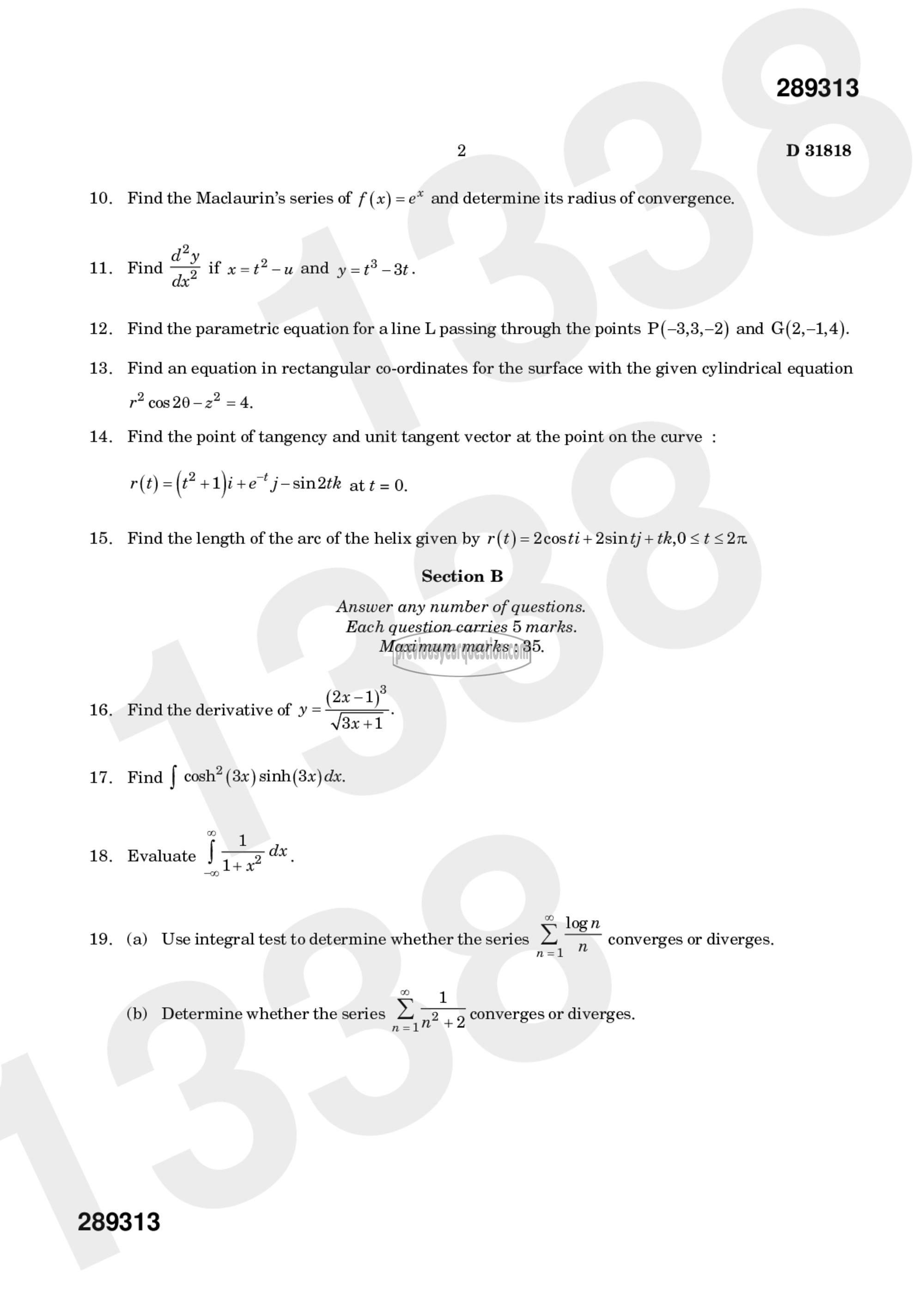 Question Paper - Calculus of Single Variable-2-2