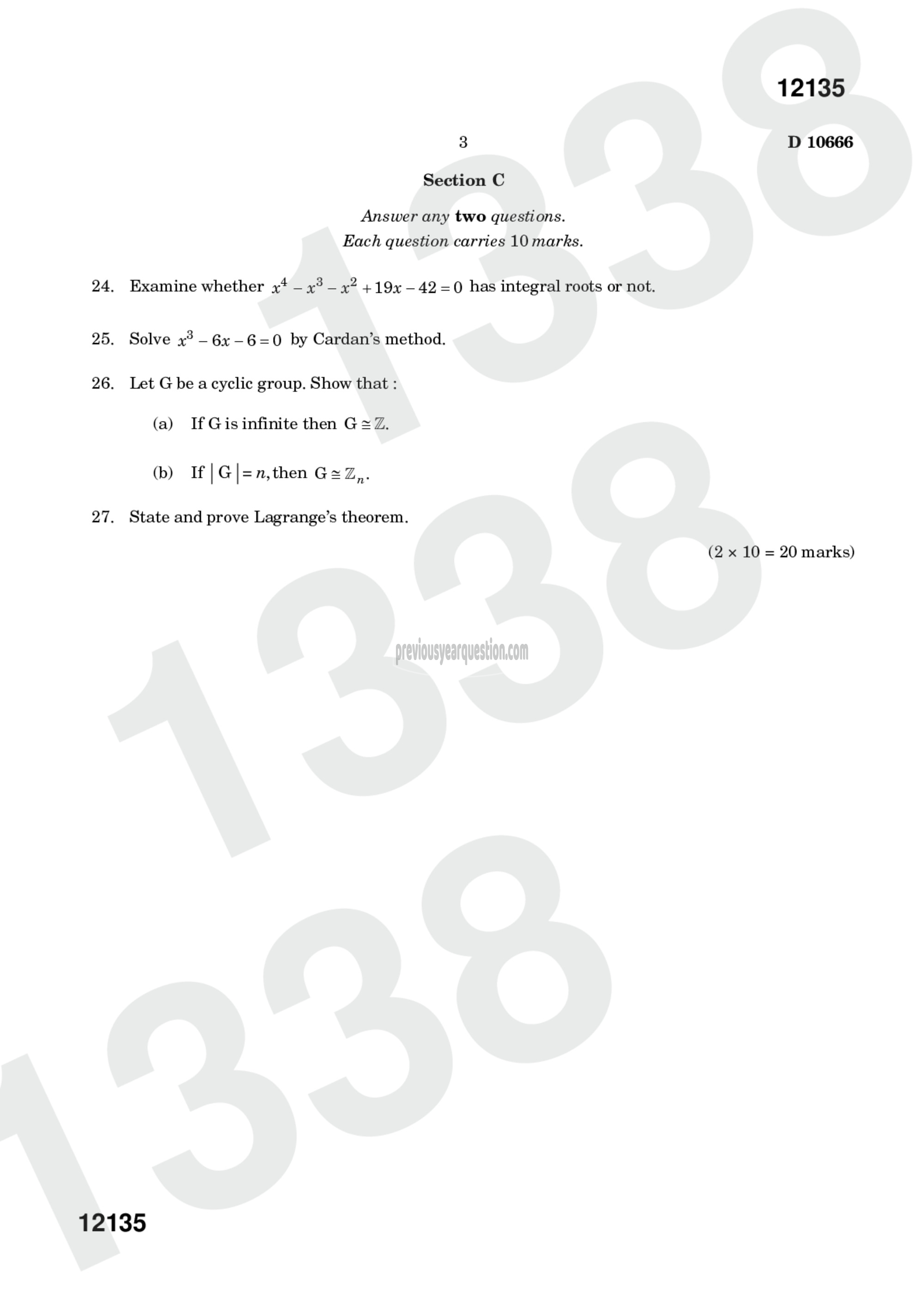 Question Paper - Abstract Algebra-3