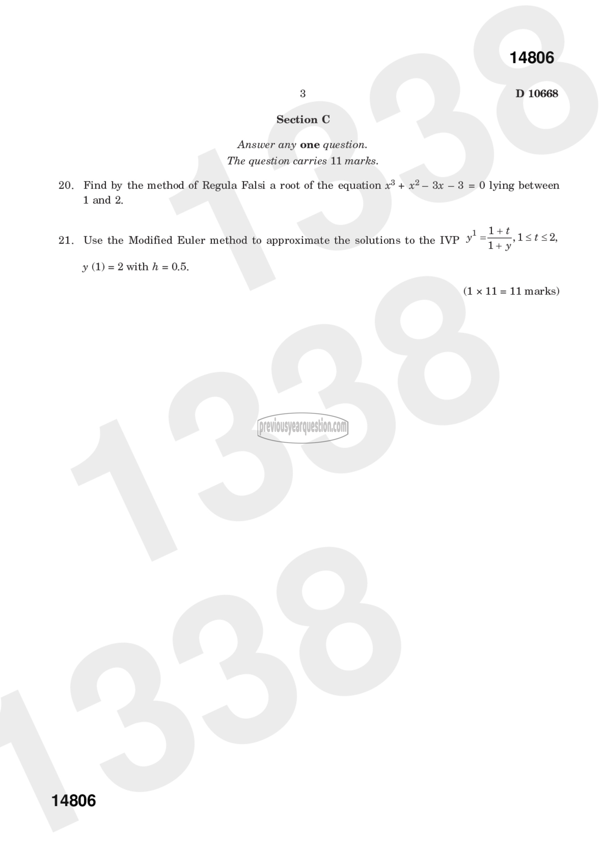 Question Paper - Numerical Analysis-3