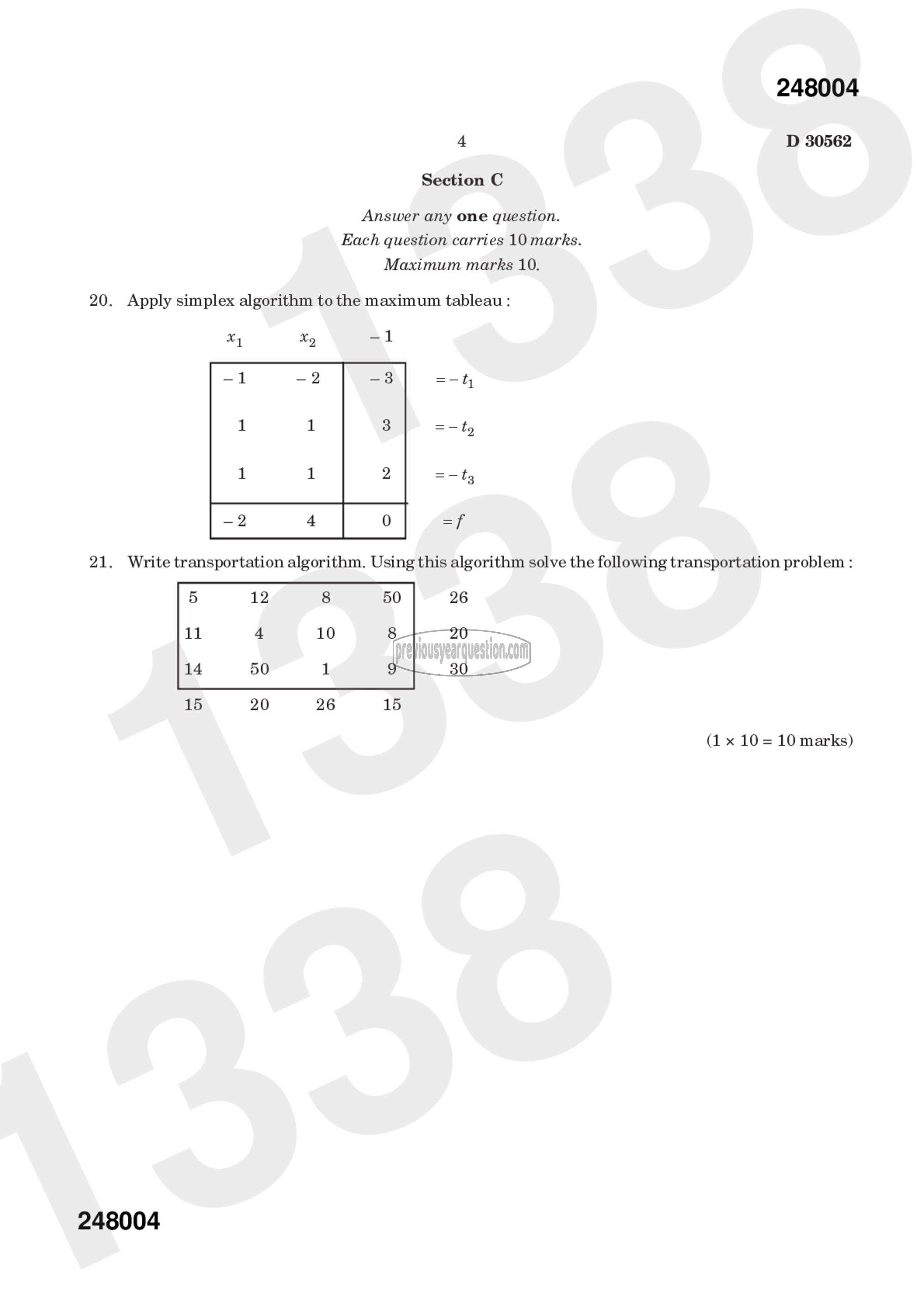 Question Paper - Linear Programming-4