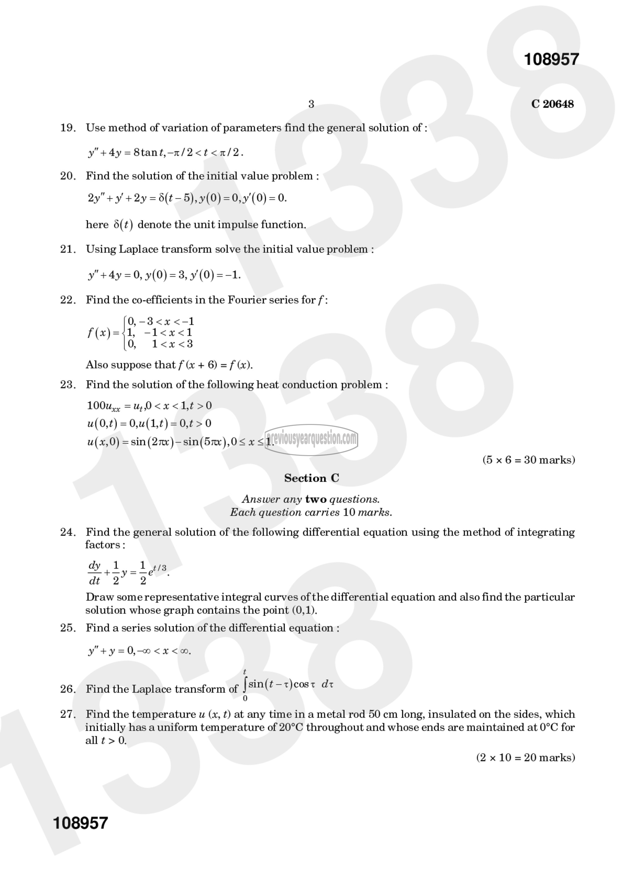 Question Paper - Differential Equations-3