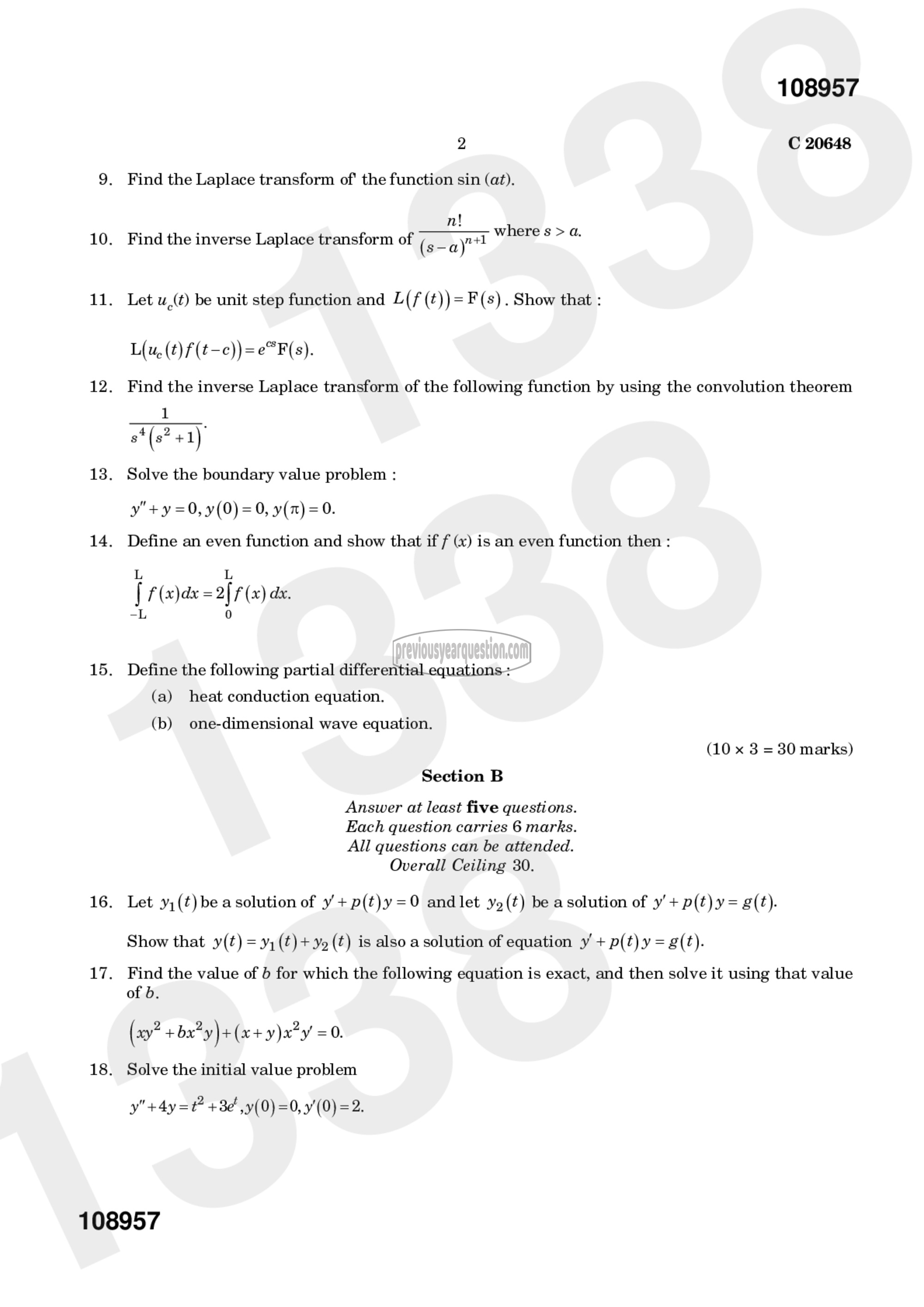 Question Paper - Differential Equations-2