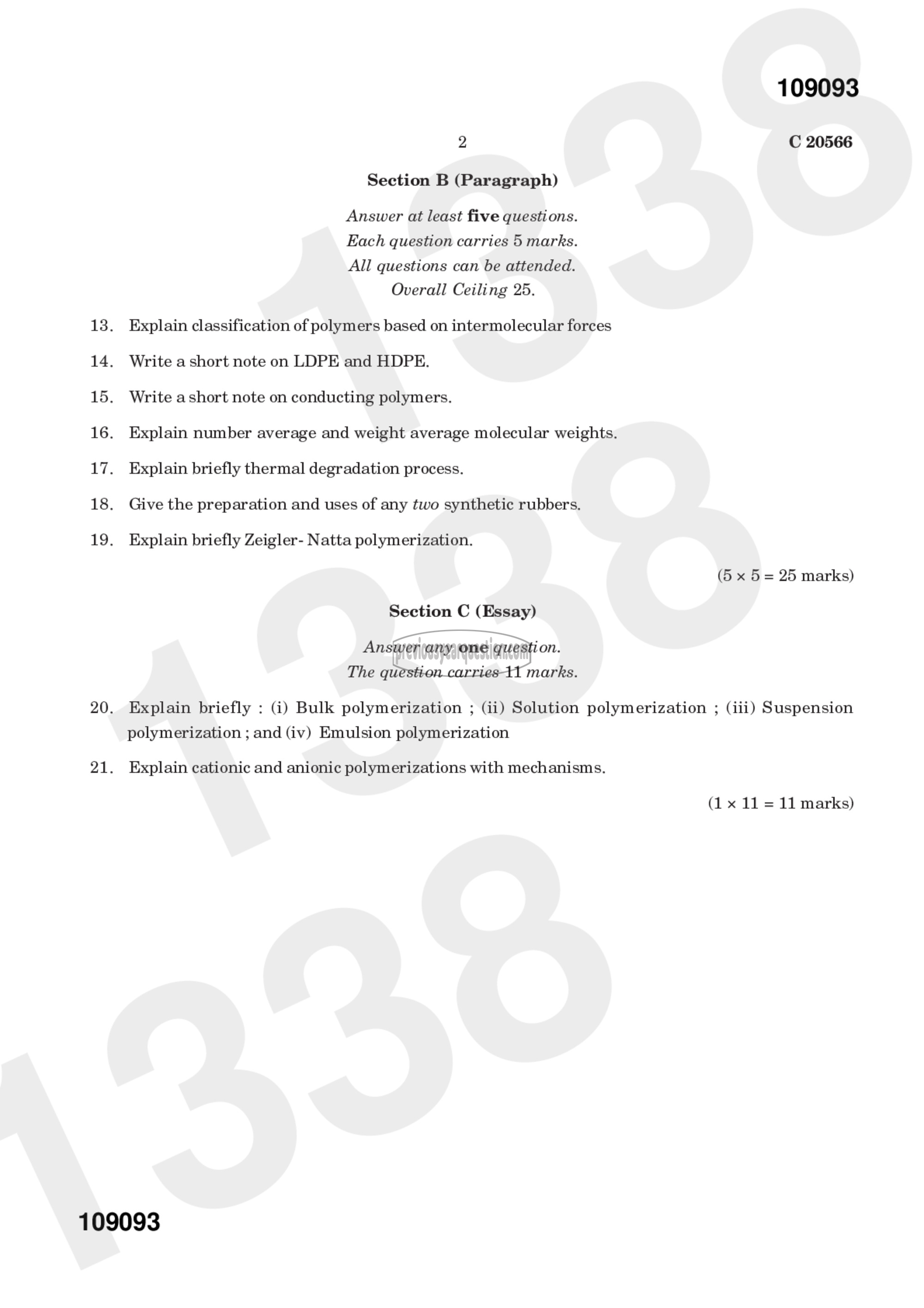 Question Paper - Polymer Chemistry-I-2