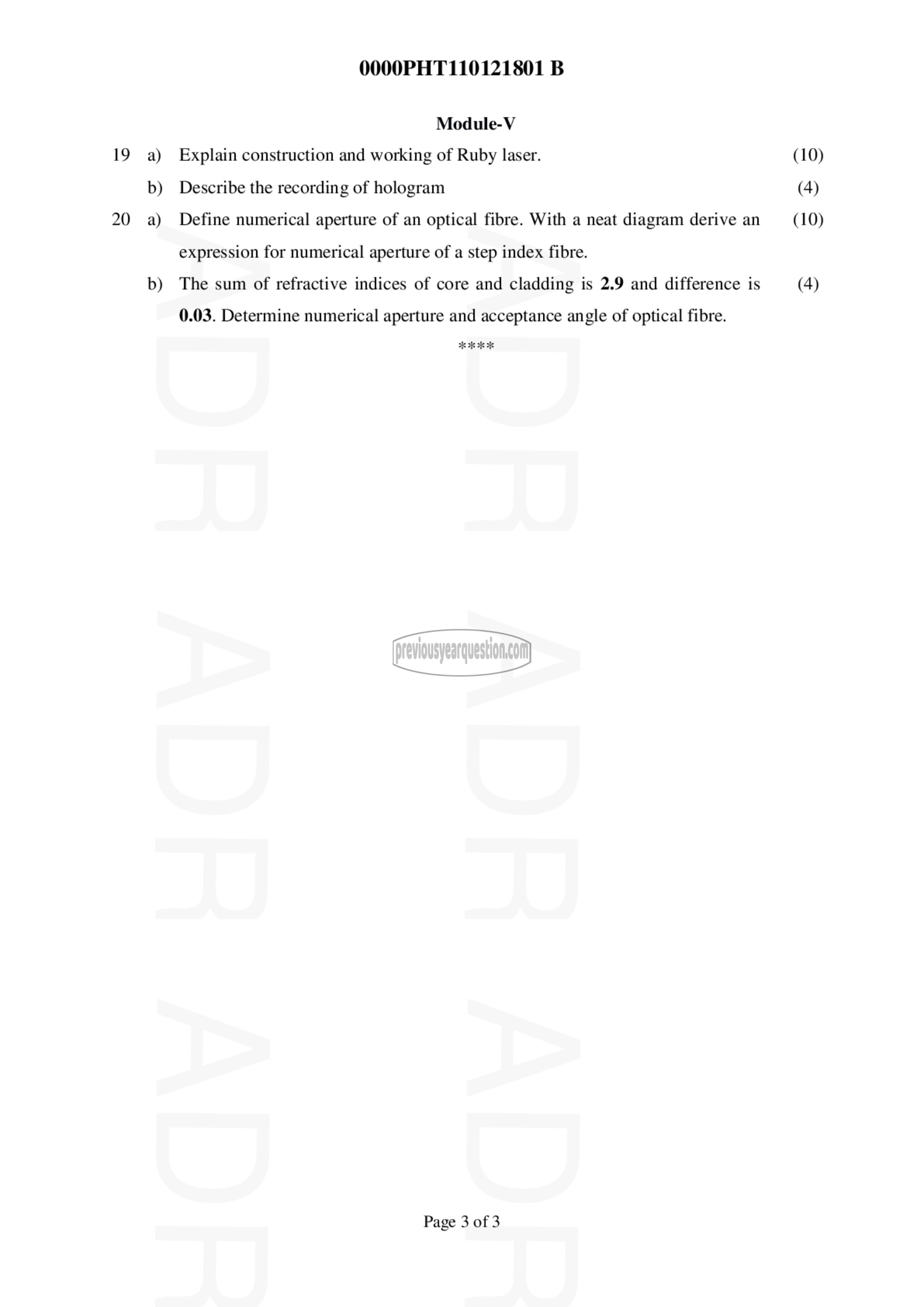 Question Paper - ENGINEERING PHYSICS B-3