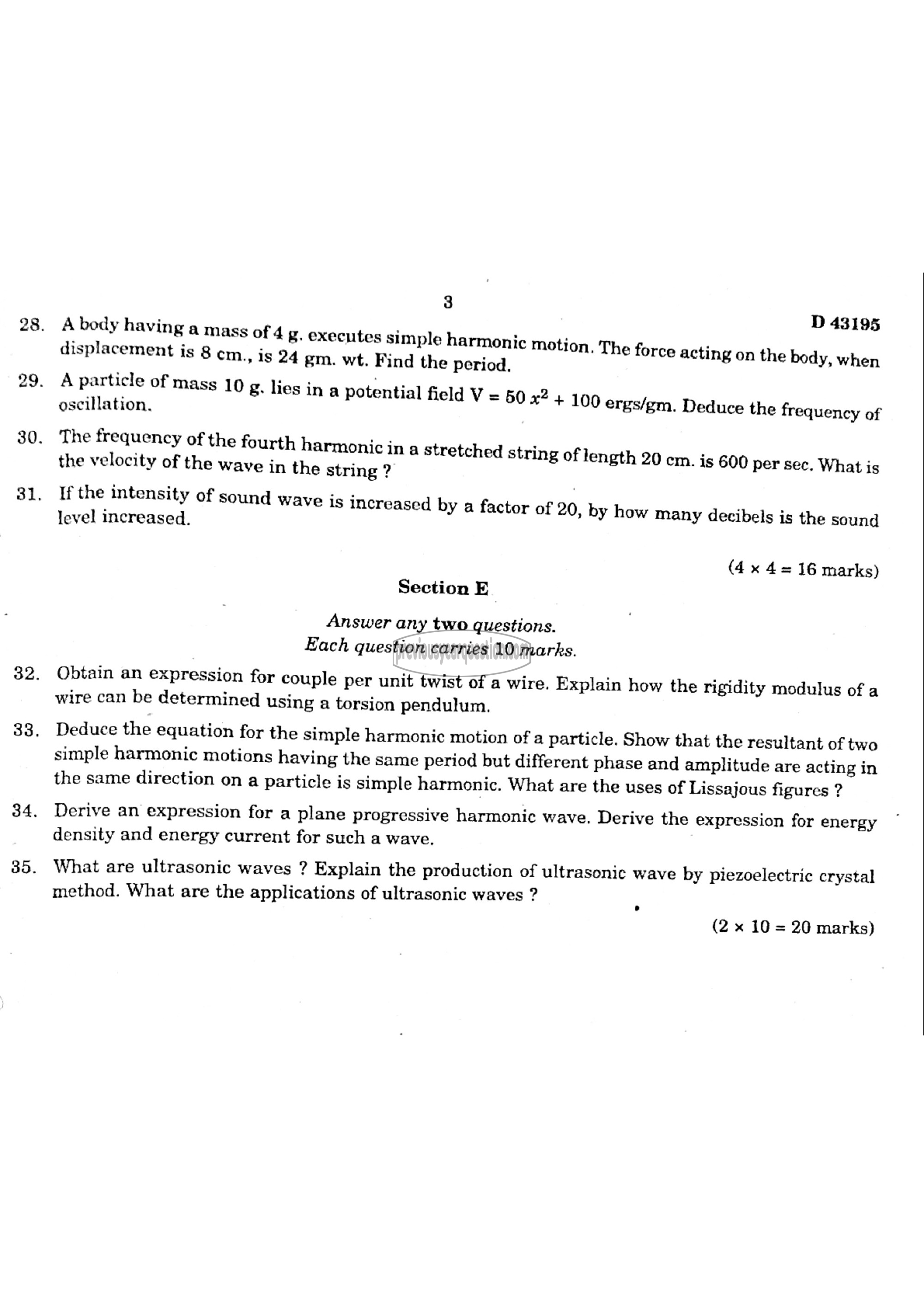 Question Paper - Mechanics II-3