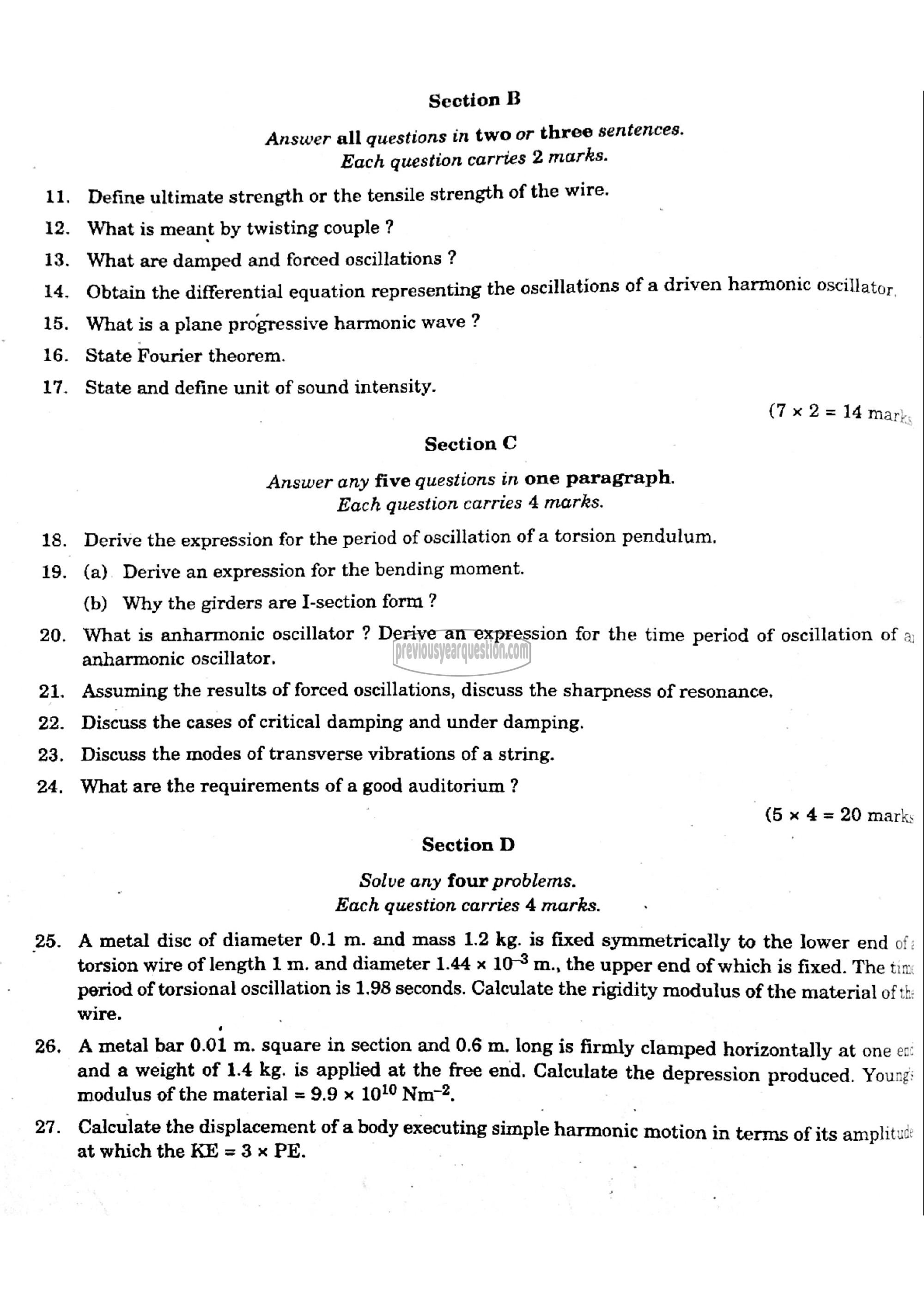 Question Paper - Mechanics II-2