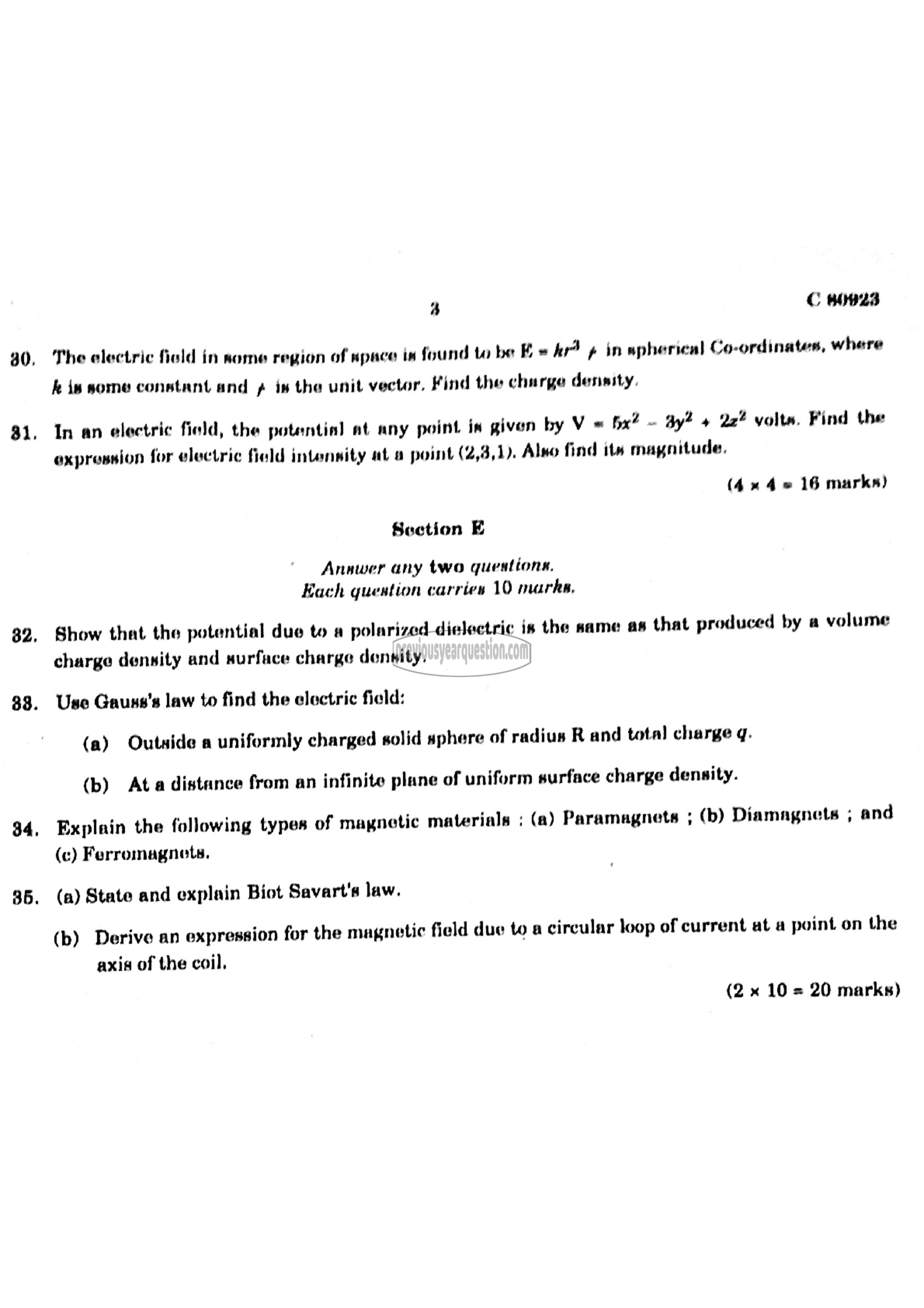 Question Paper - Electrodynamics II-3