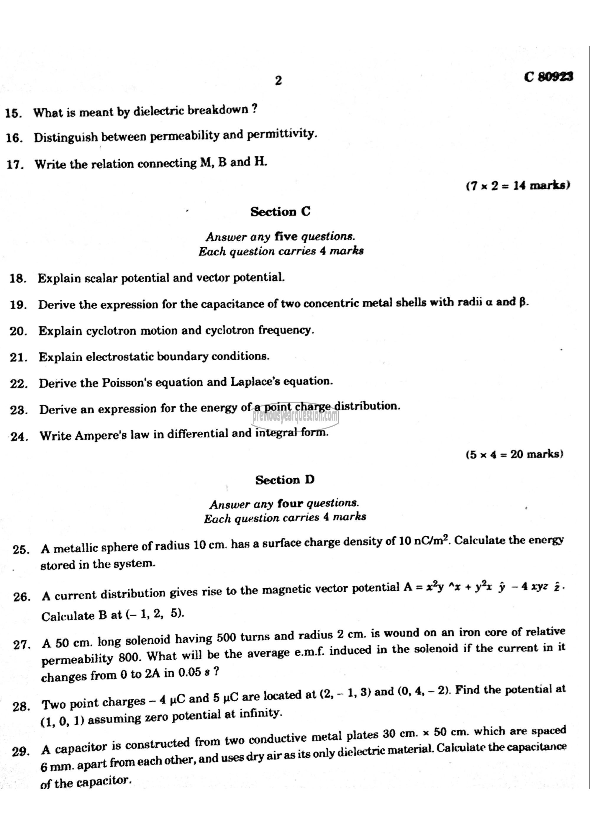 Question Paper - Electrodynamics II-2