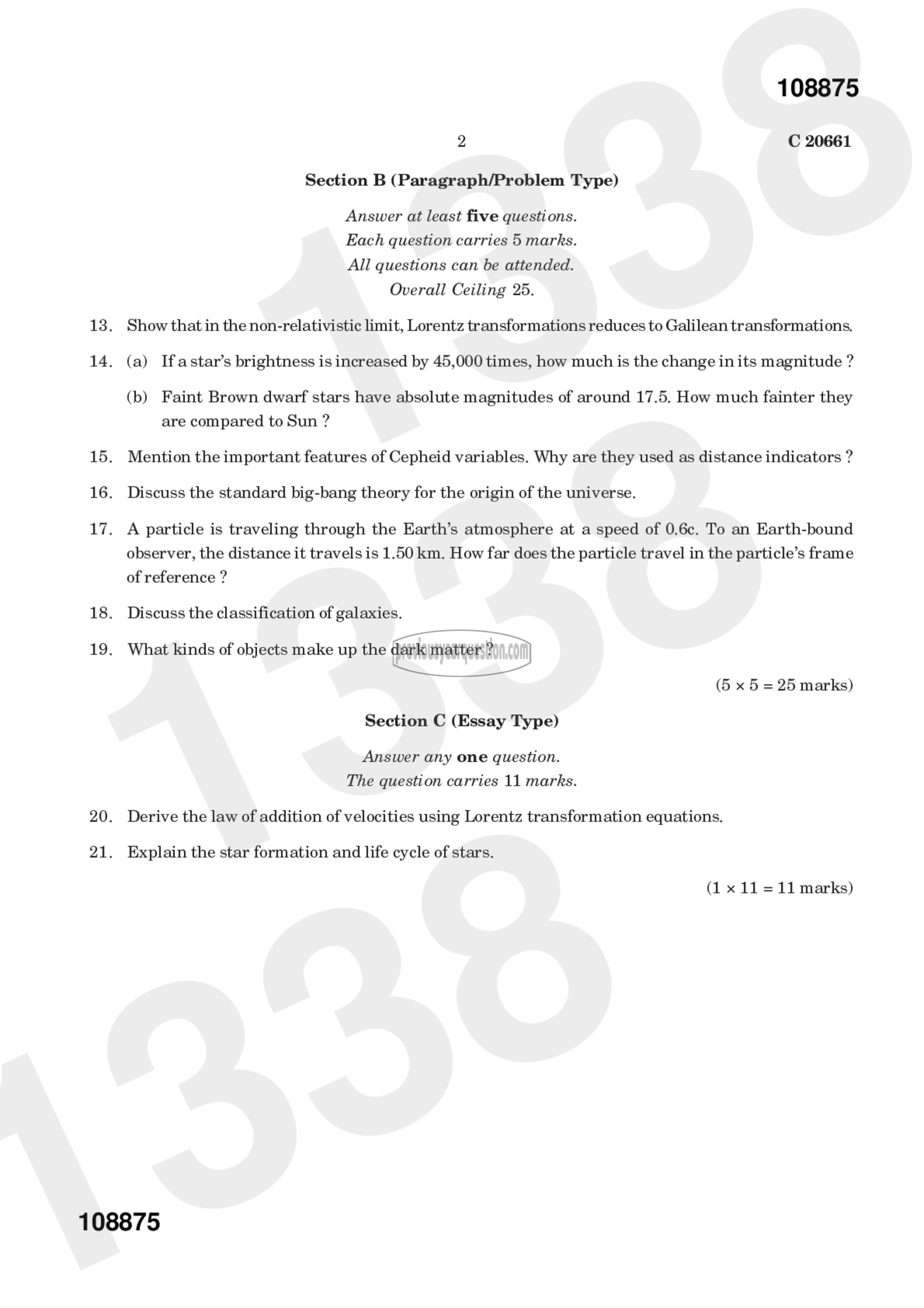 Question Paper - Relativistic Mechanics and Astrophysics-2