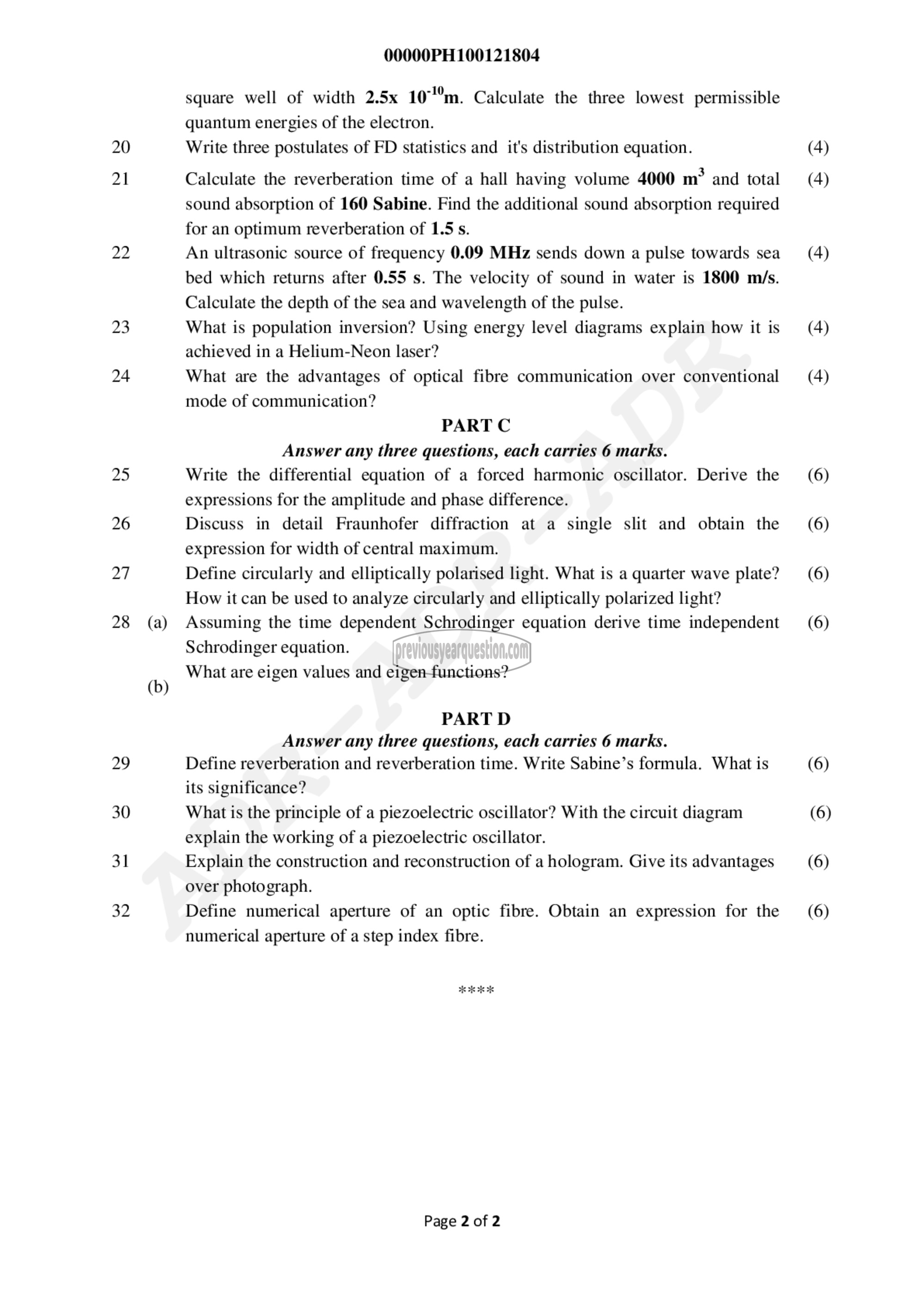 Question Paper - Engineering Physics-2