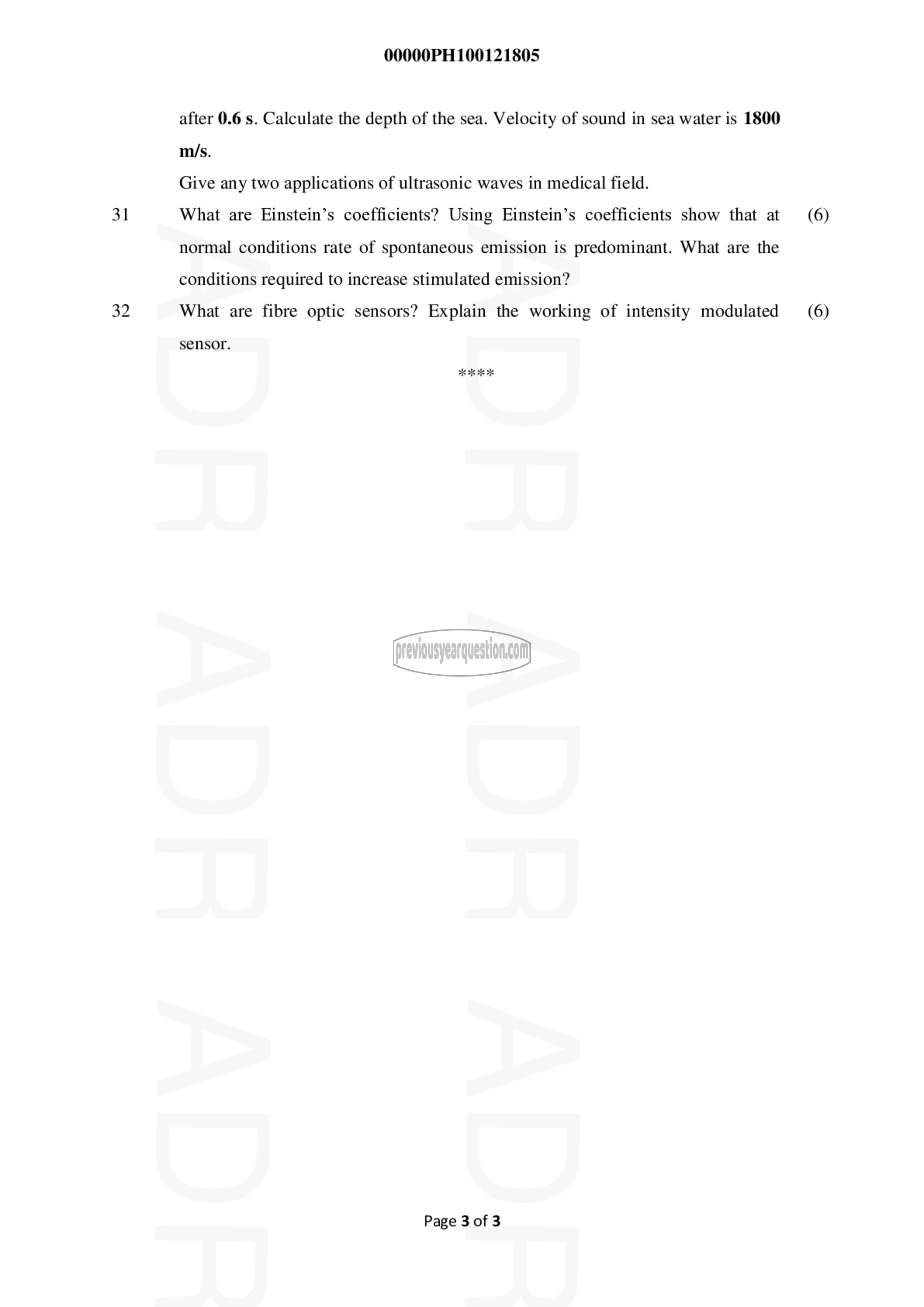 Question Paper - Engineering Physics-3