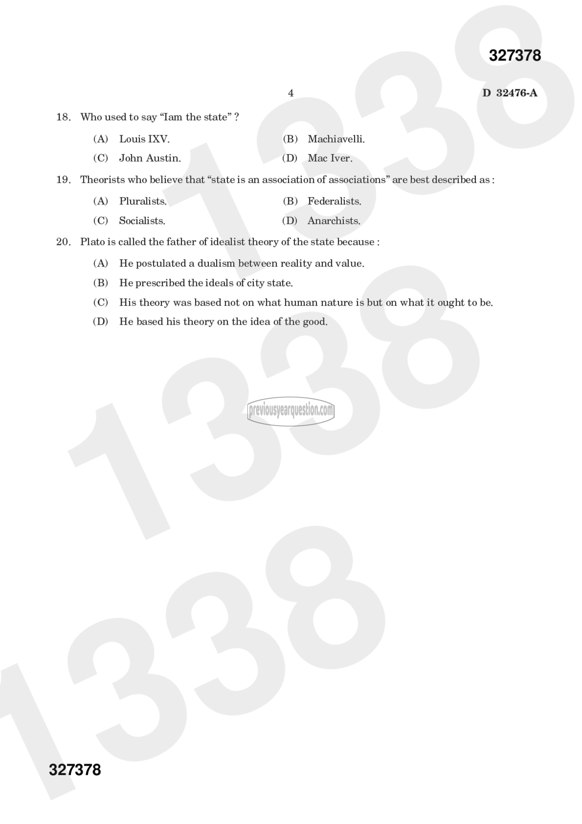 Question Paper - Foundations of Political Science-6