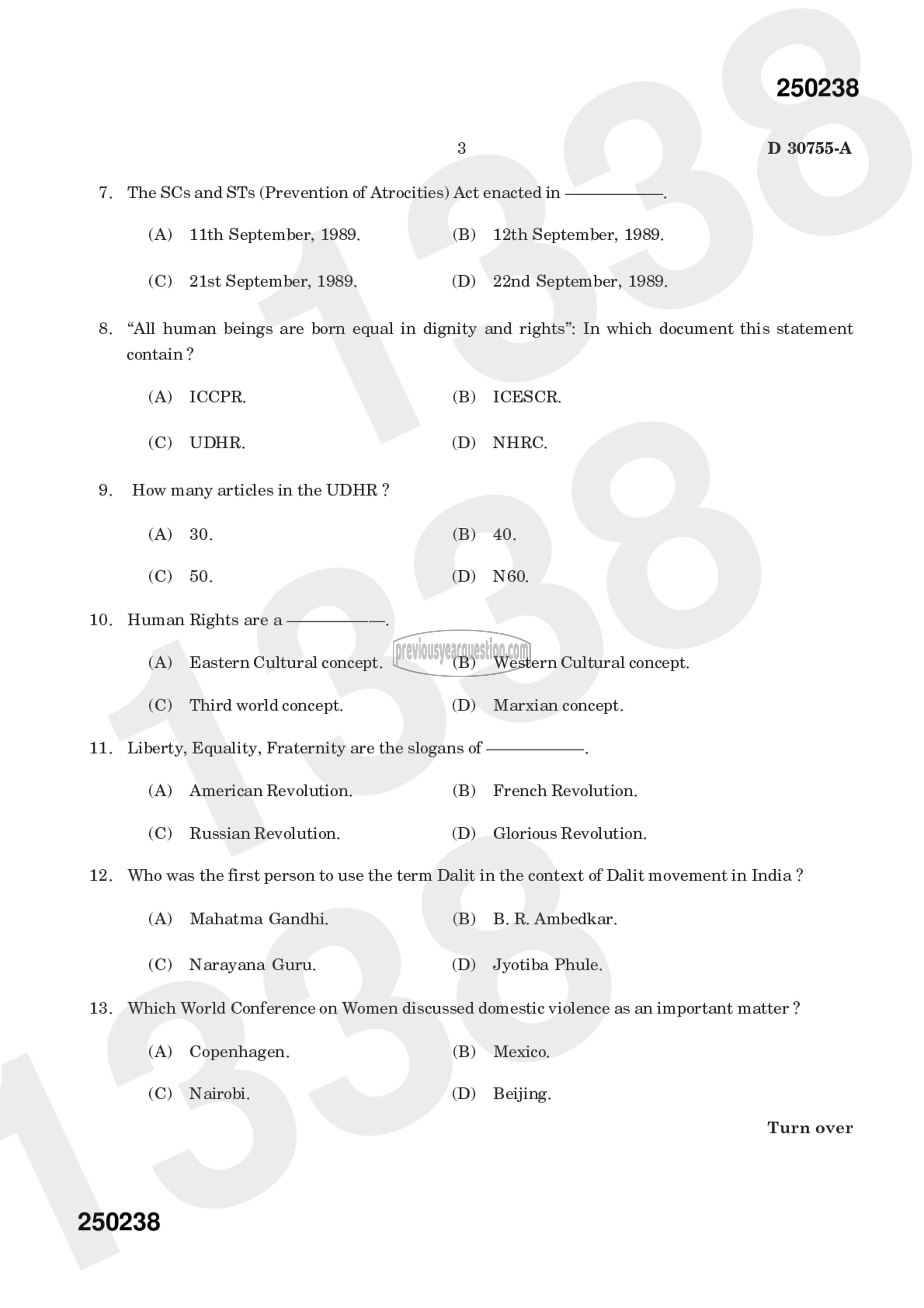 Question Paper - Human Rights in India.-5