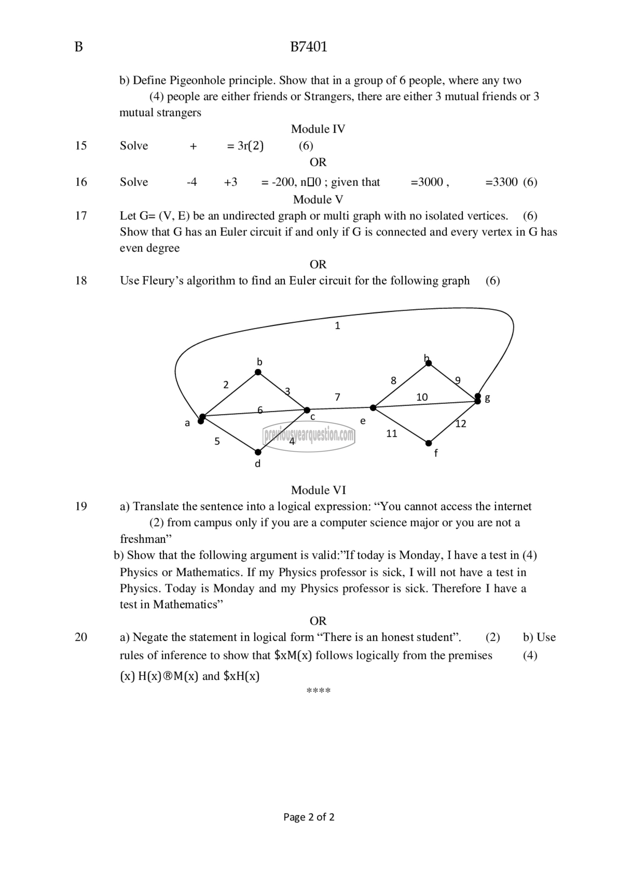 Question Paper - Discrete Mathematics-2