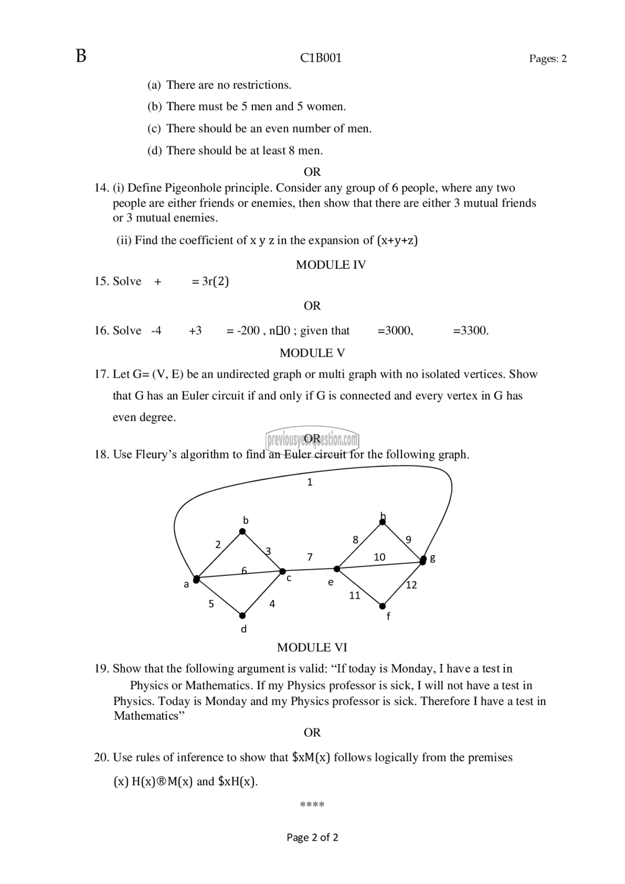 Question Paper - Discrete Mathematics-2