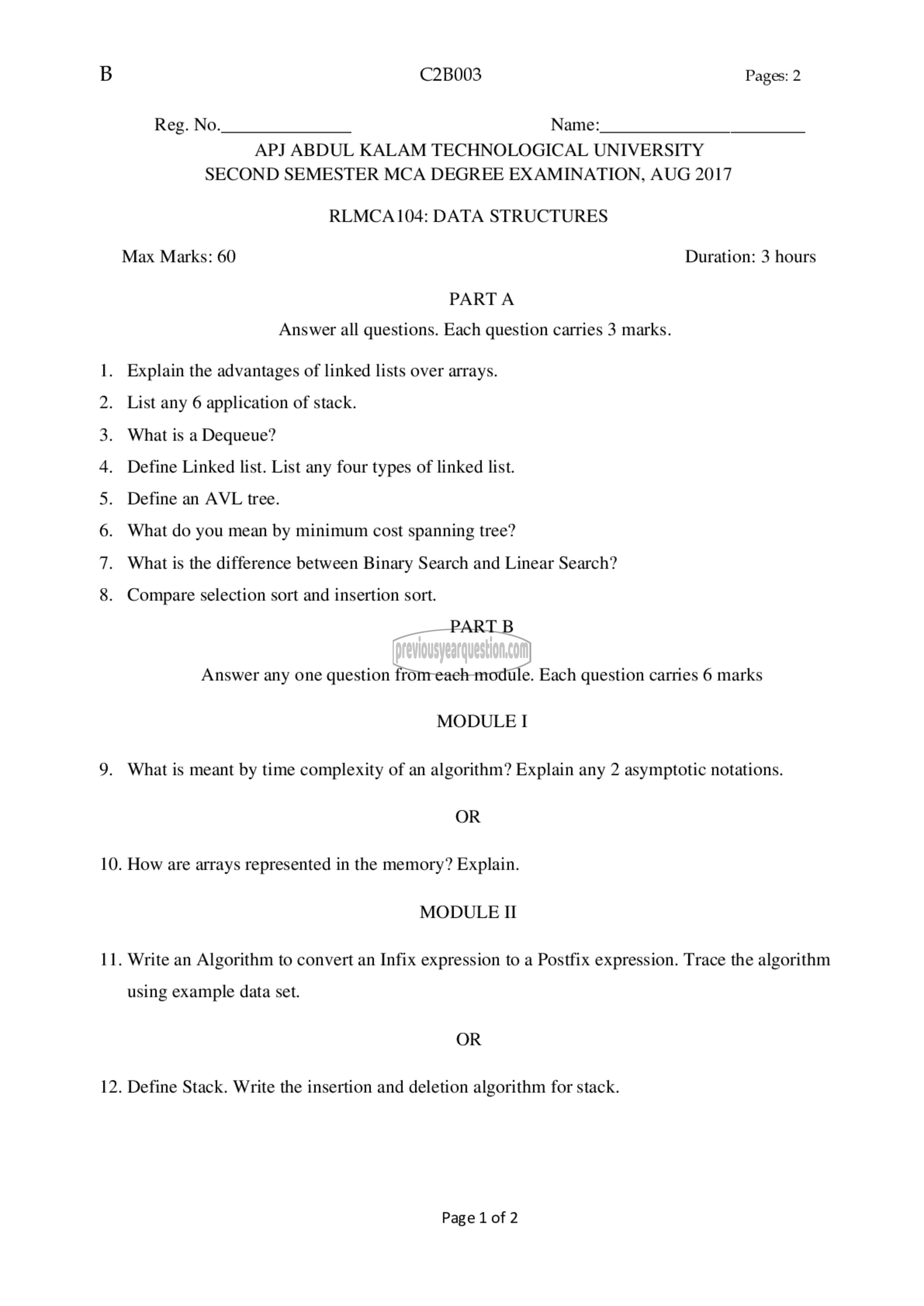 Question Paper - Data Structures-1