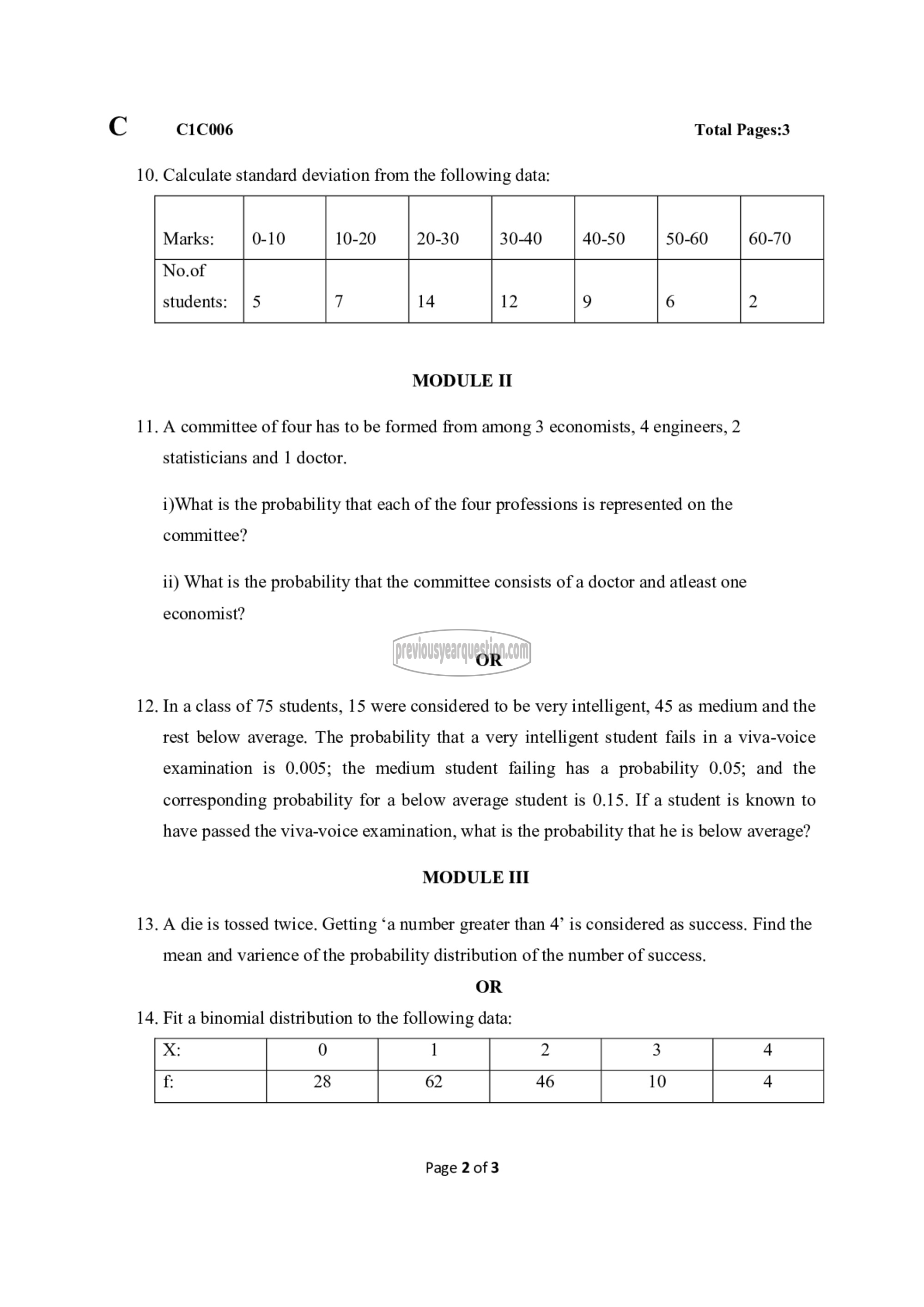 Question Paper - Applied Probability and Statistics-2