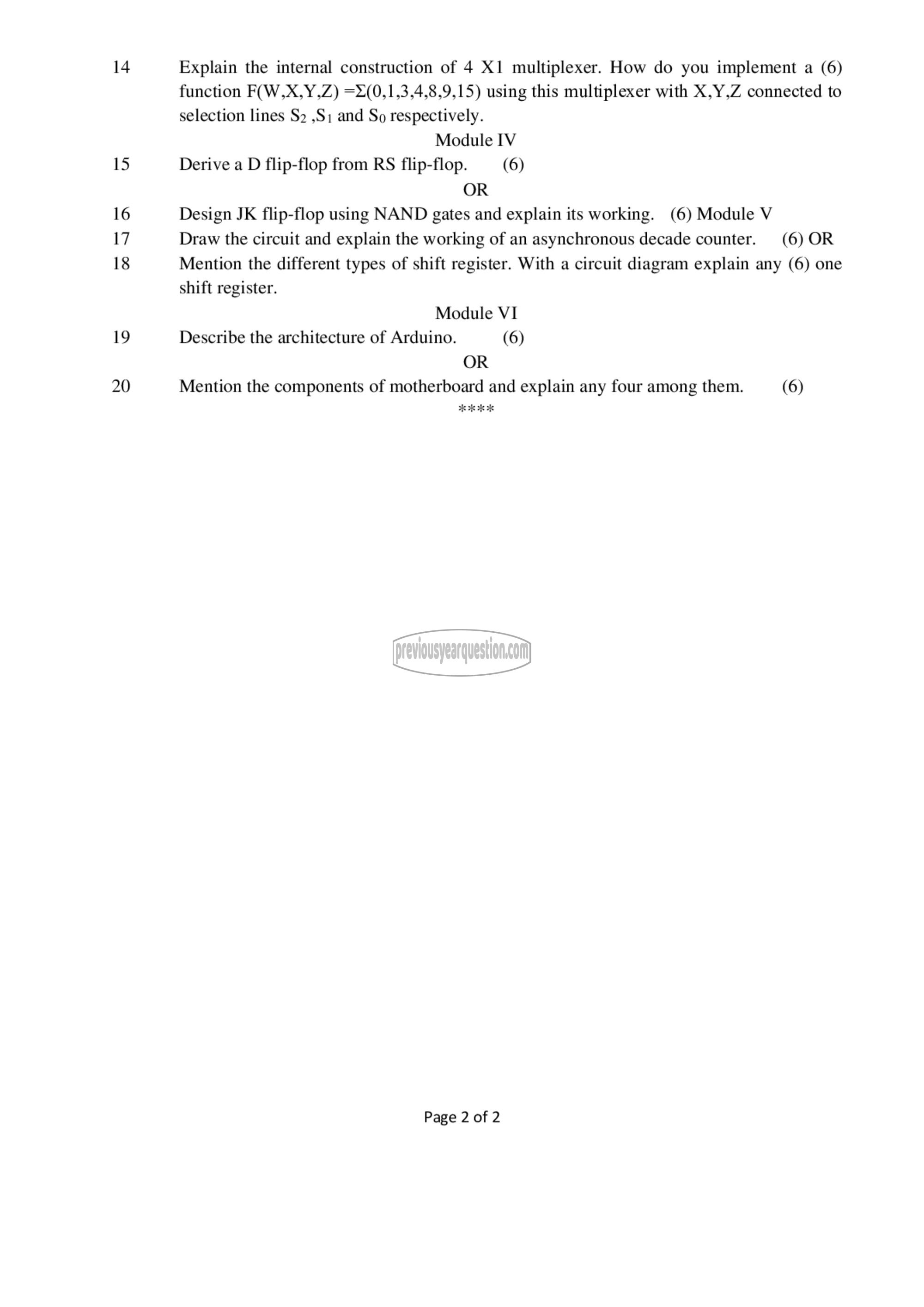 Question Paper - Digital Fundamentals-2