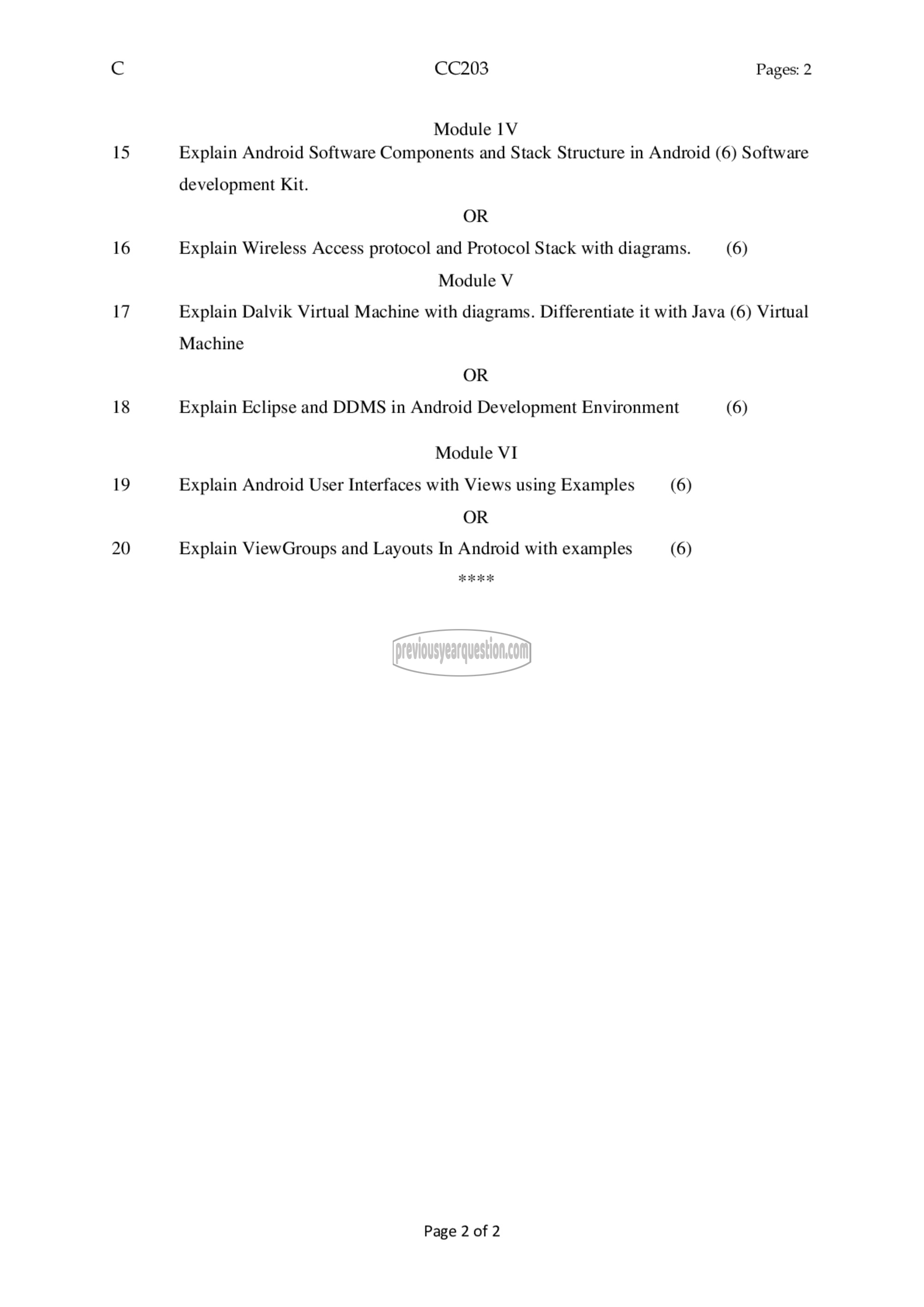 Question Paper - Mobile Computing-2