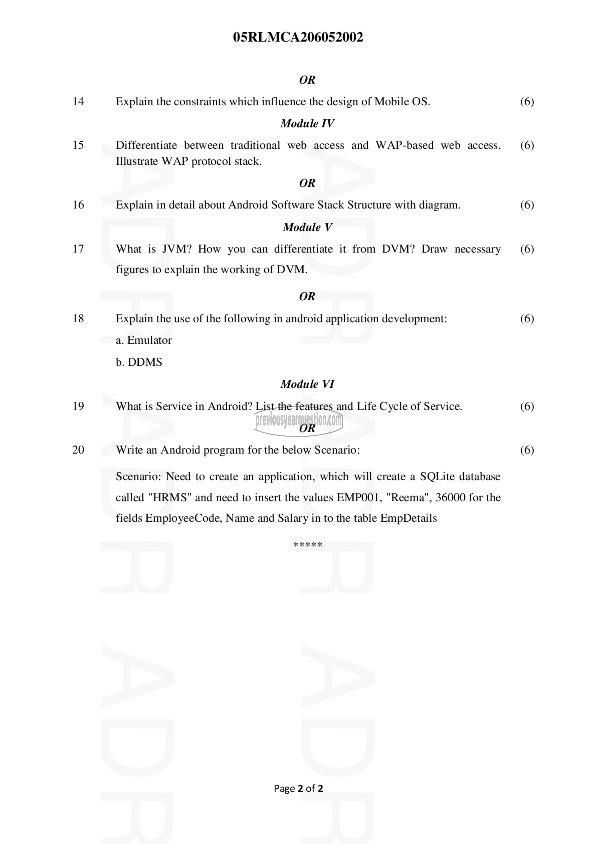 Question Paper - Mobile Computing-2