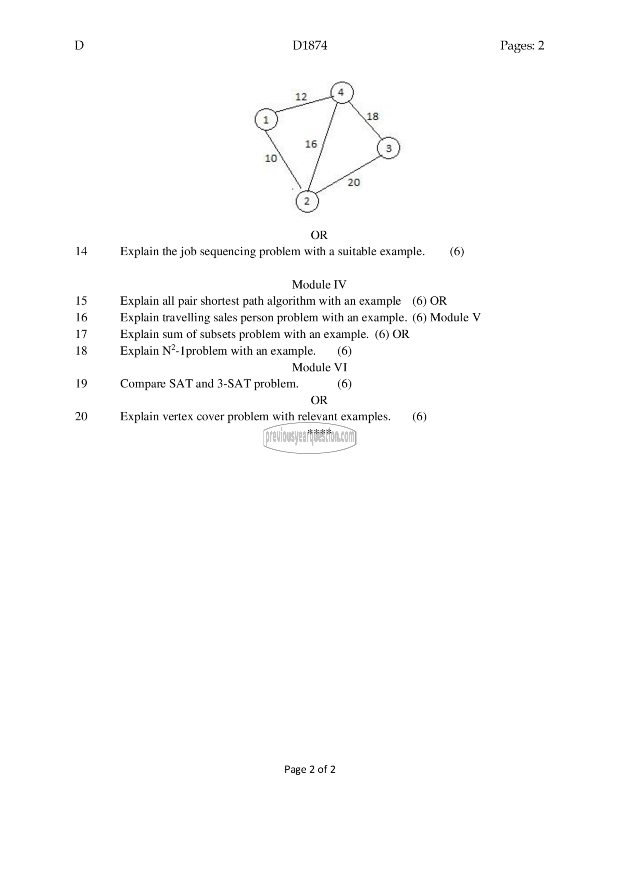 Question Paper - Design and Analysis of Algorithms-2