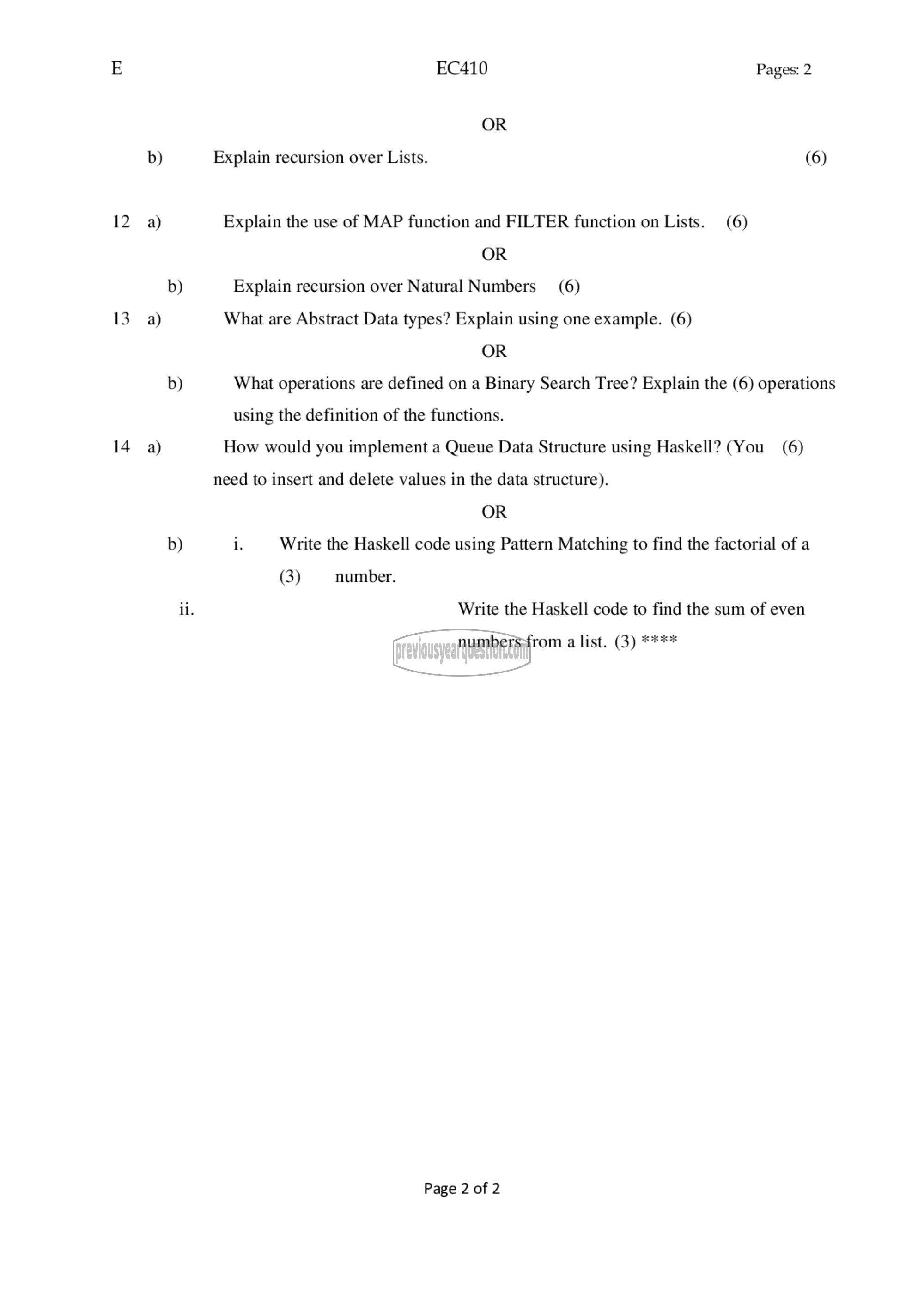 Question Paper - Functional Programming-2