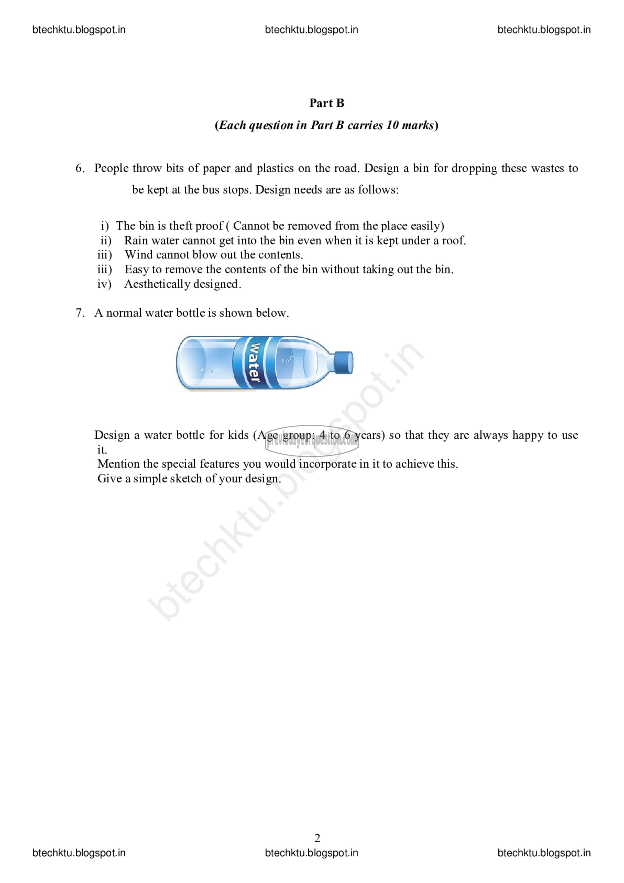 Question Paper - DESIGN AND ENGINEERING-2