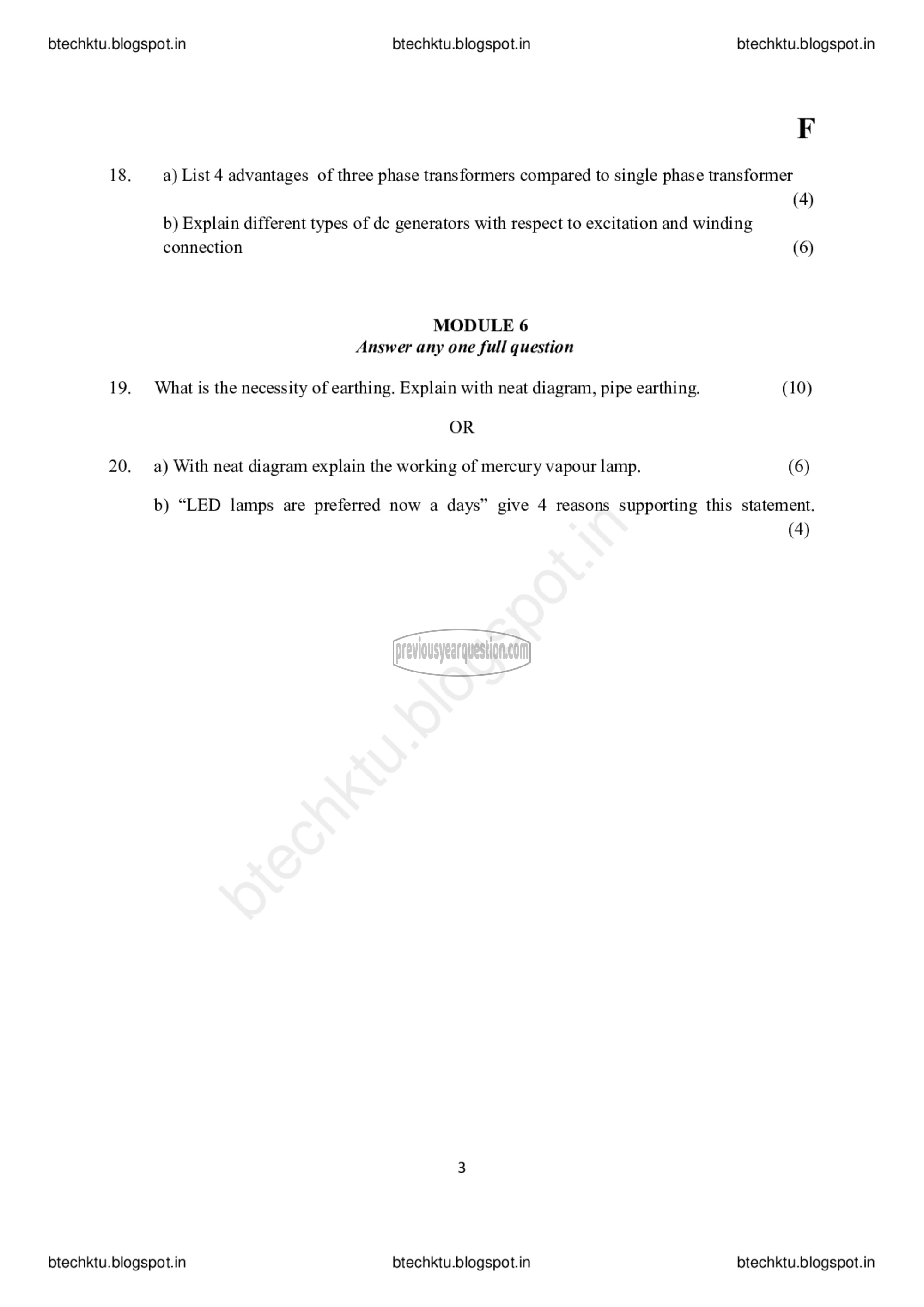 Question Paper - BASICS OF ELECTRICAL ENGINEERING-3