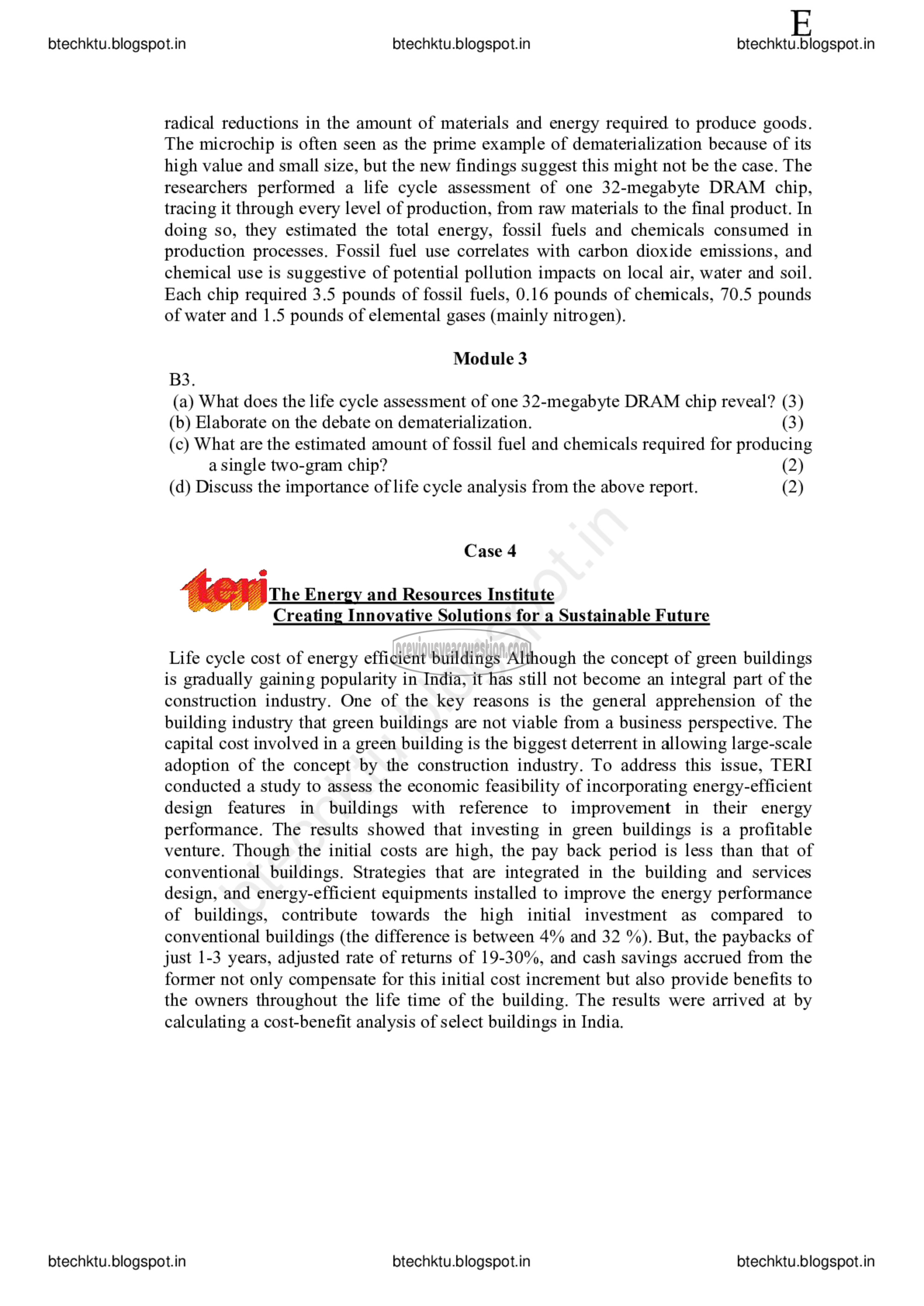 Question Paper - INTRODUCTION TO SUSTAINABLE ENGINEERING-4