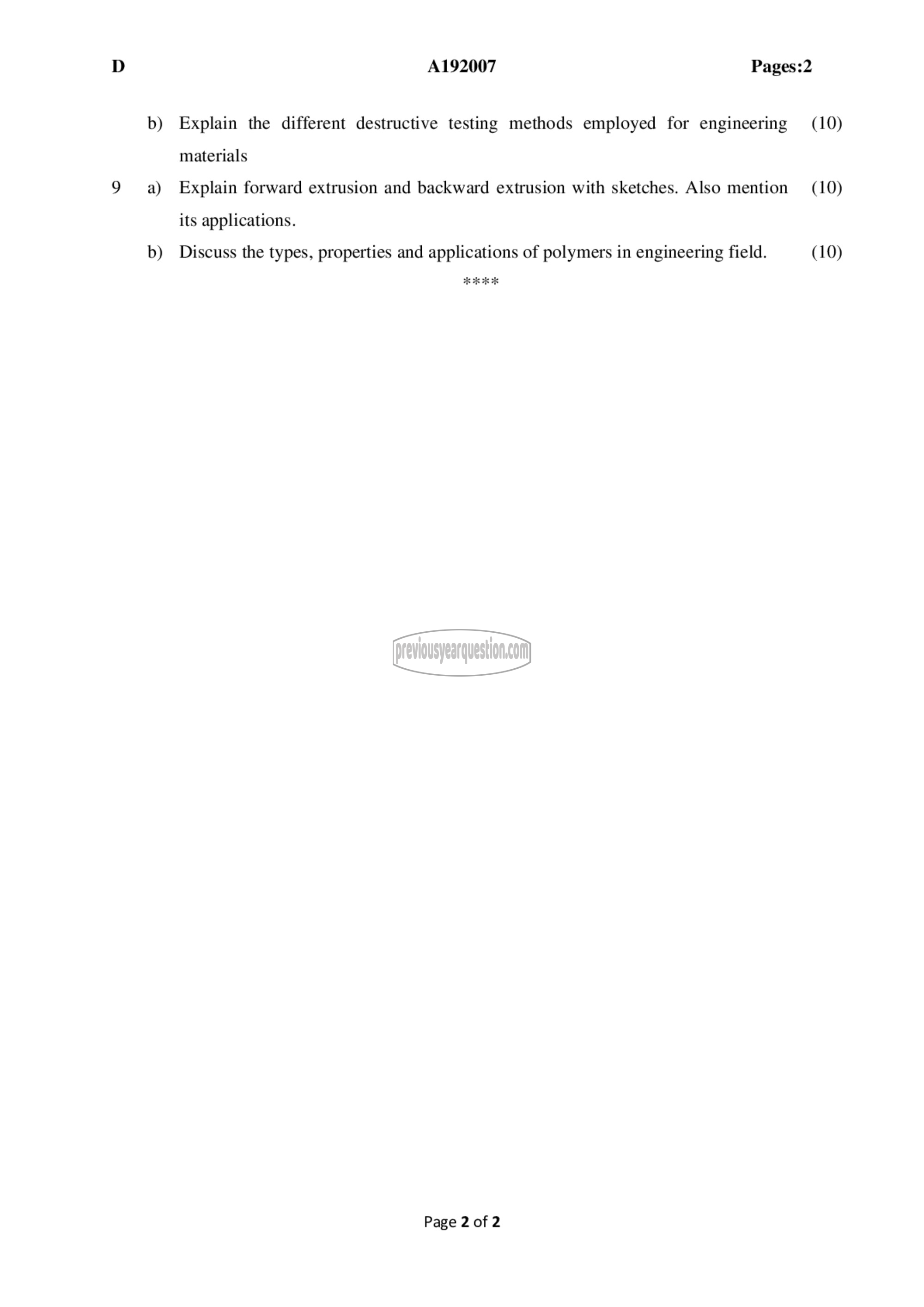 Question Paper - INTRODUCTION TO MECHANICAL ENGINEERING SCIENCES-2