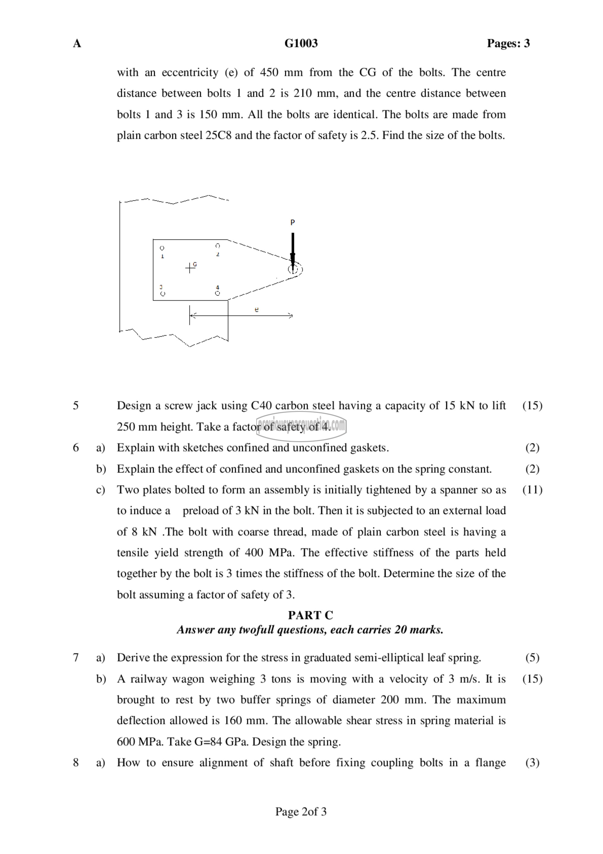 Question Paper - Design of Machine Elements I-2