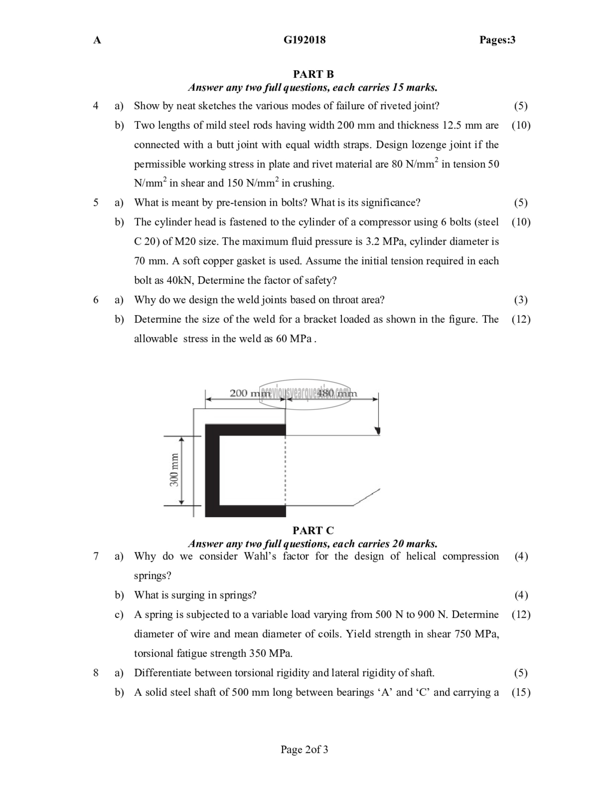 Question Paper - Design of Machine Elements I-2