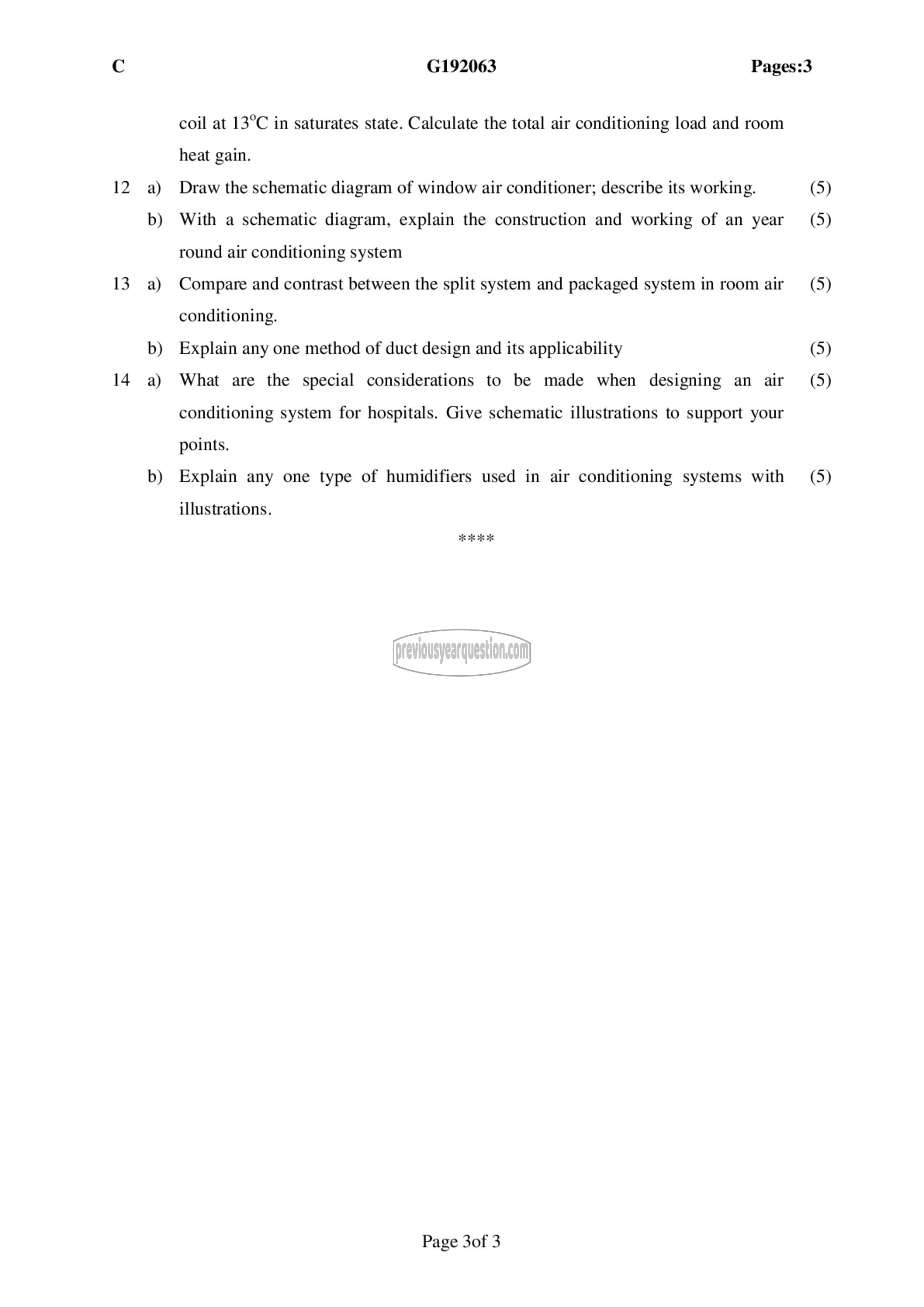 Question Paper - Refrigeration and Air Conditioning-3