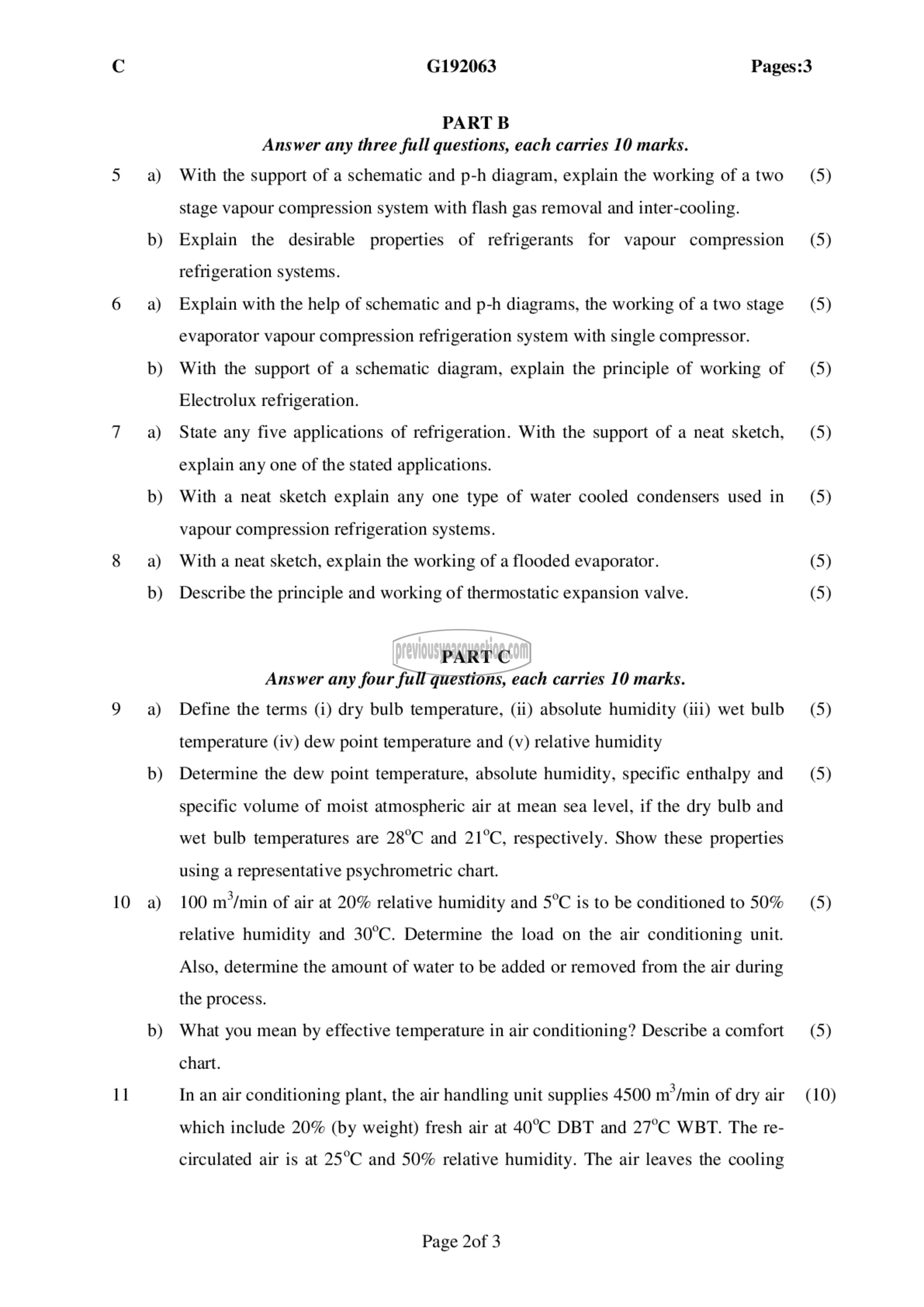 Question Paper - Refrigeration and Air Conditioning-2