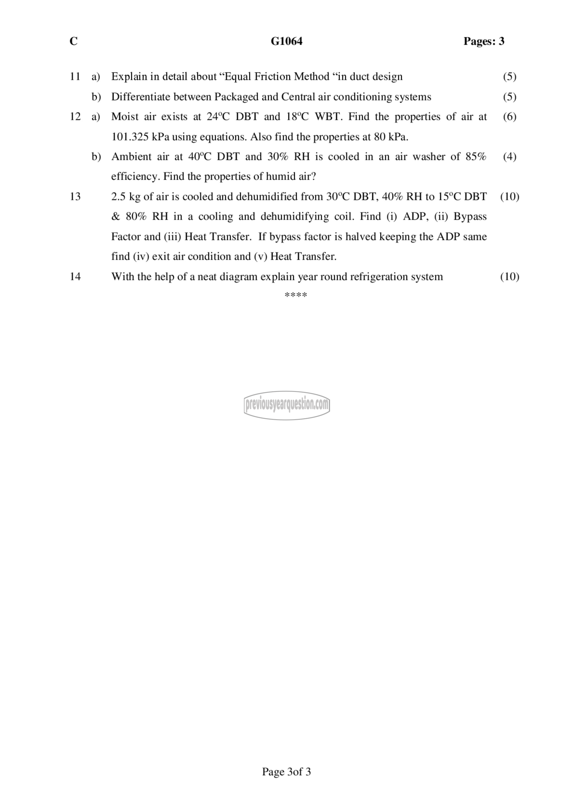 Question Paper - Refrigeration and Air Conditioning-3