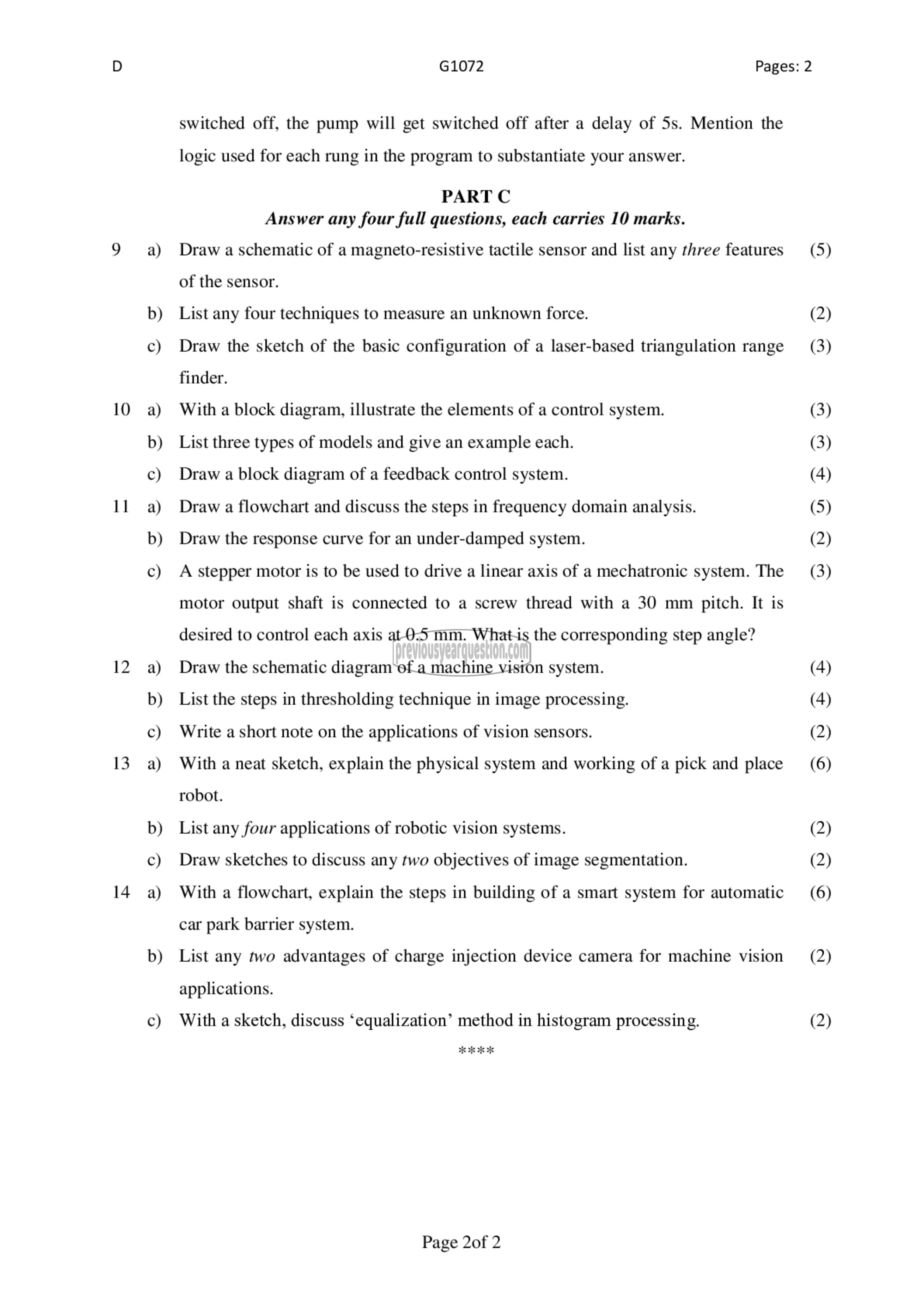 Question Paper - Mechatronics-2