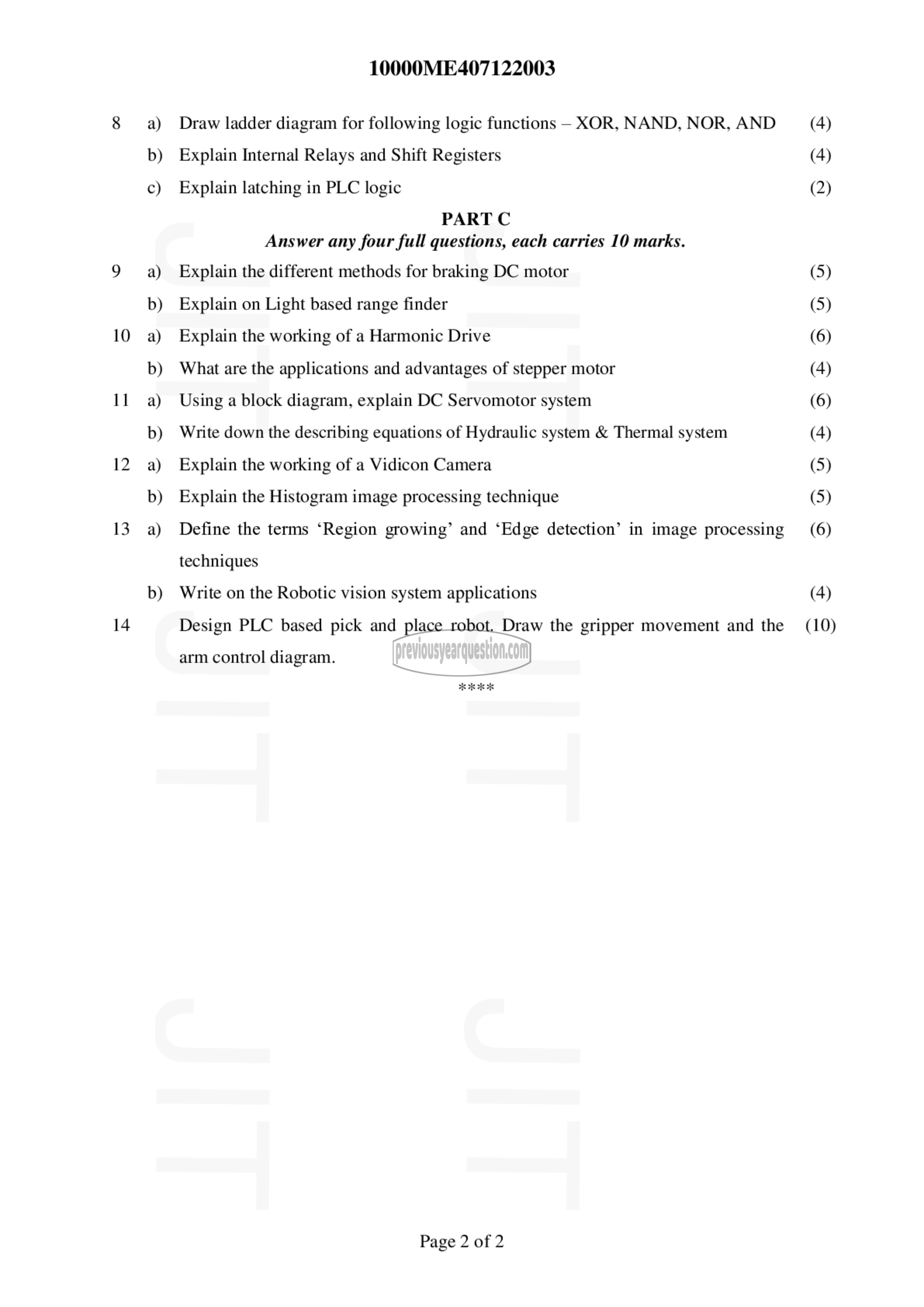 Question Paper - Mechatronics-2