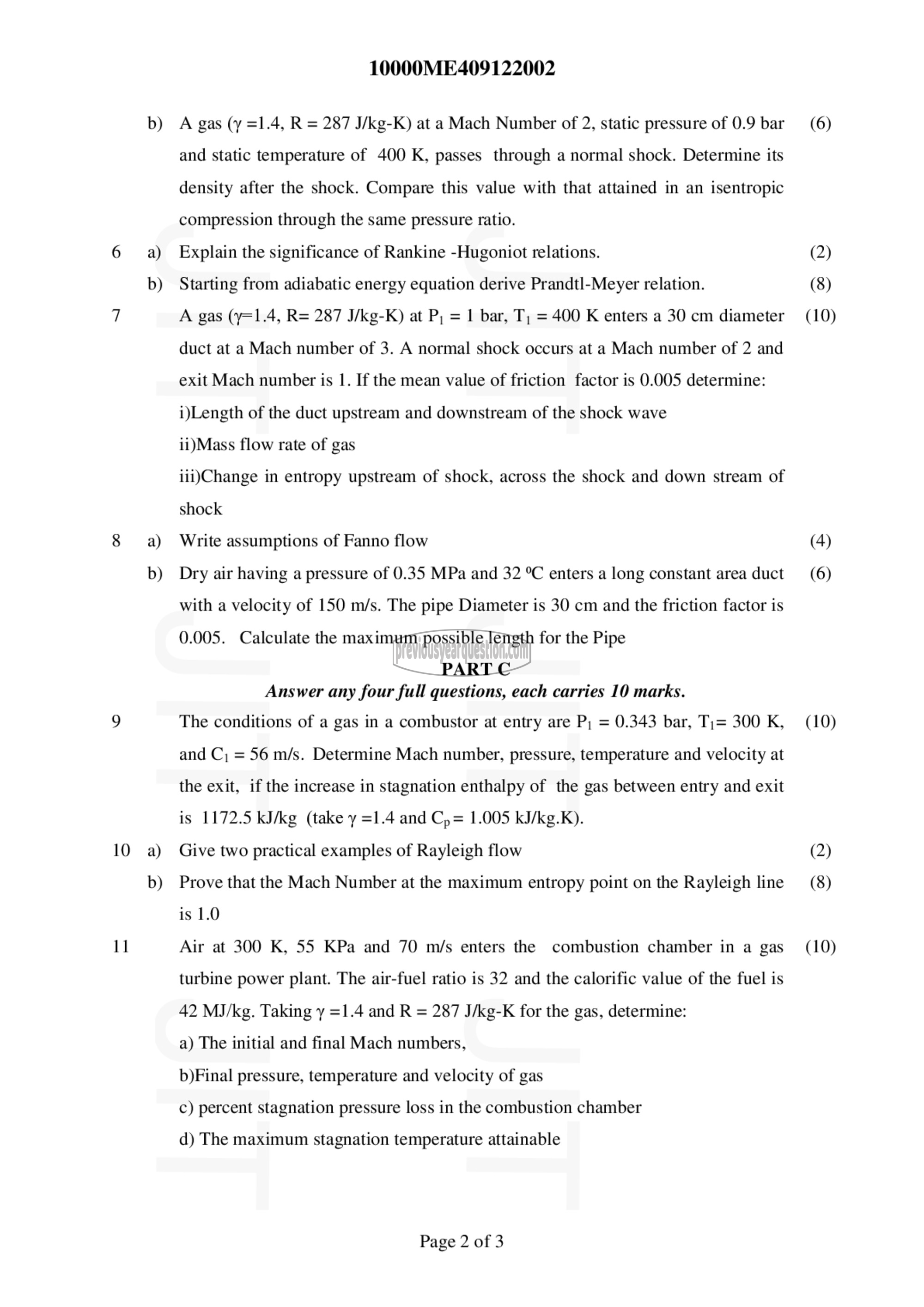 Question Paper - Compressible Fluid Flow-2