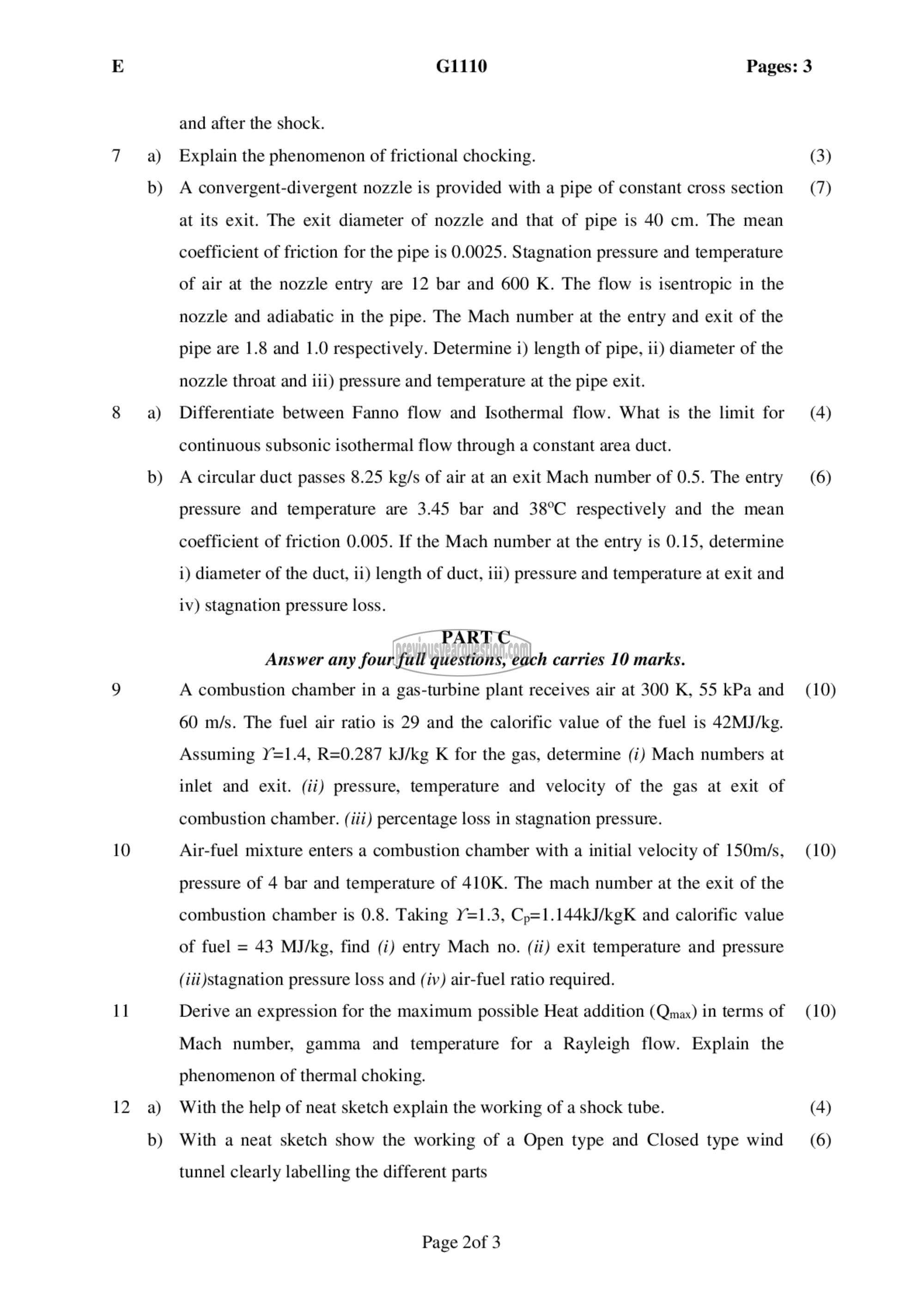 Question Paper - Compressible Fluid Flow-2