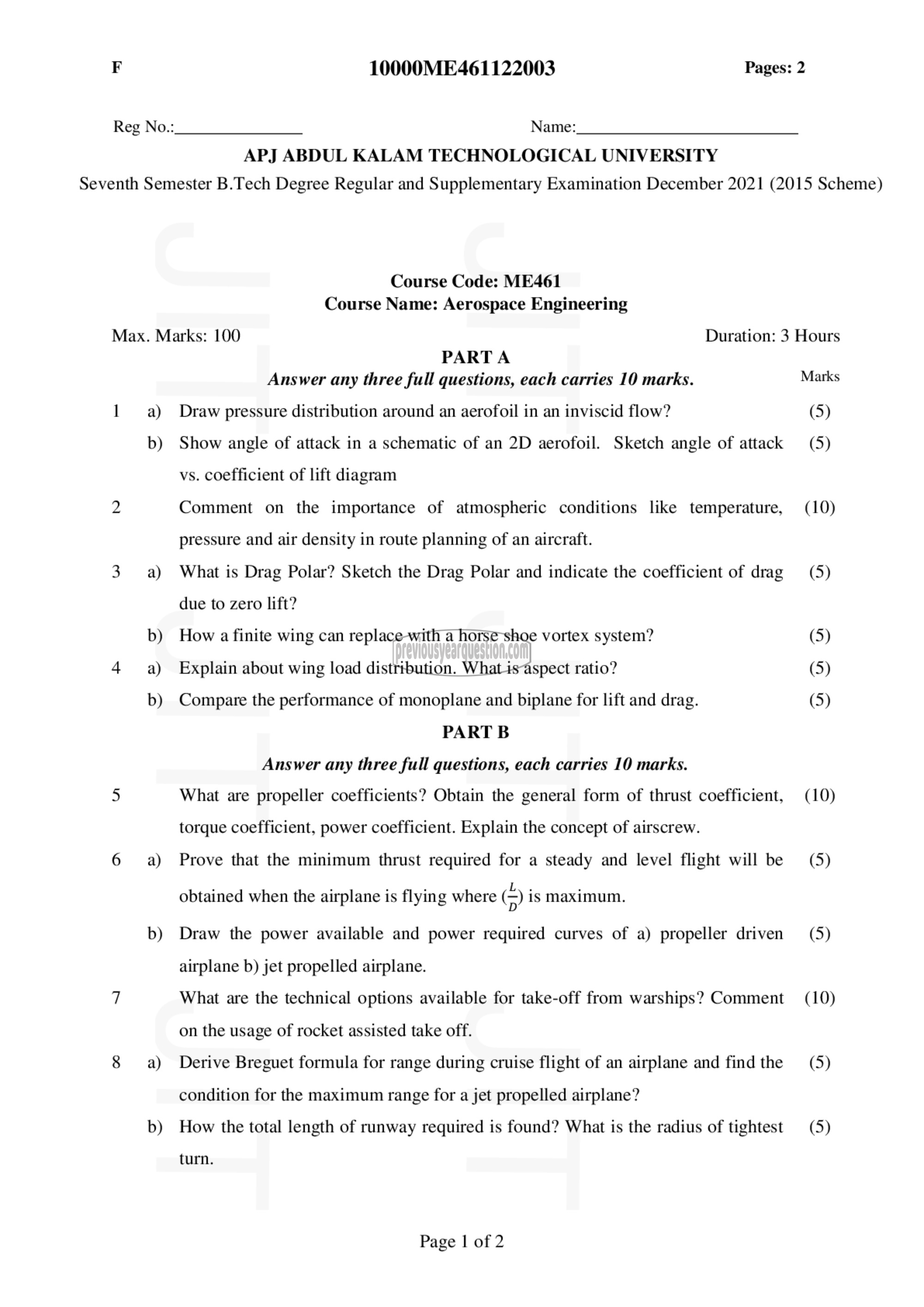 Question Paper - Aerospace Engineering-1