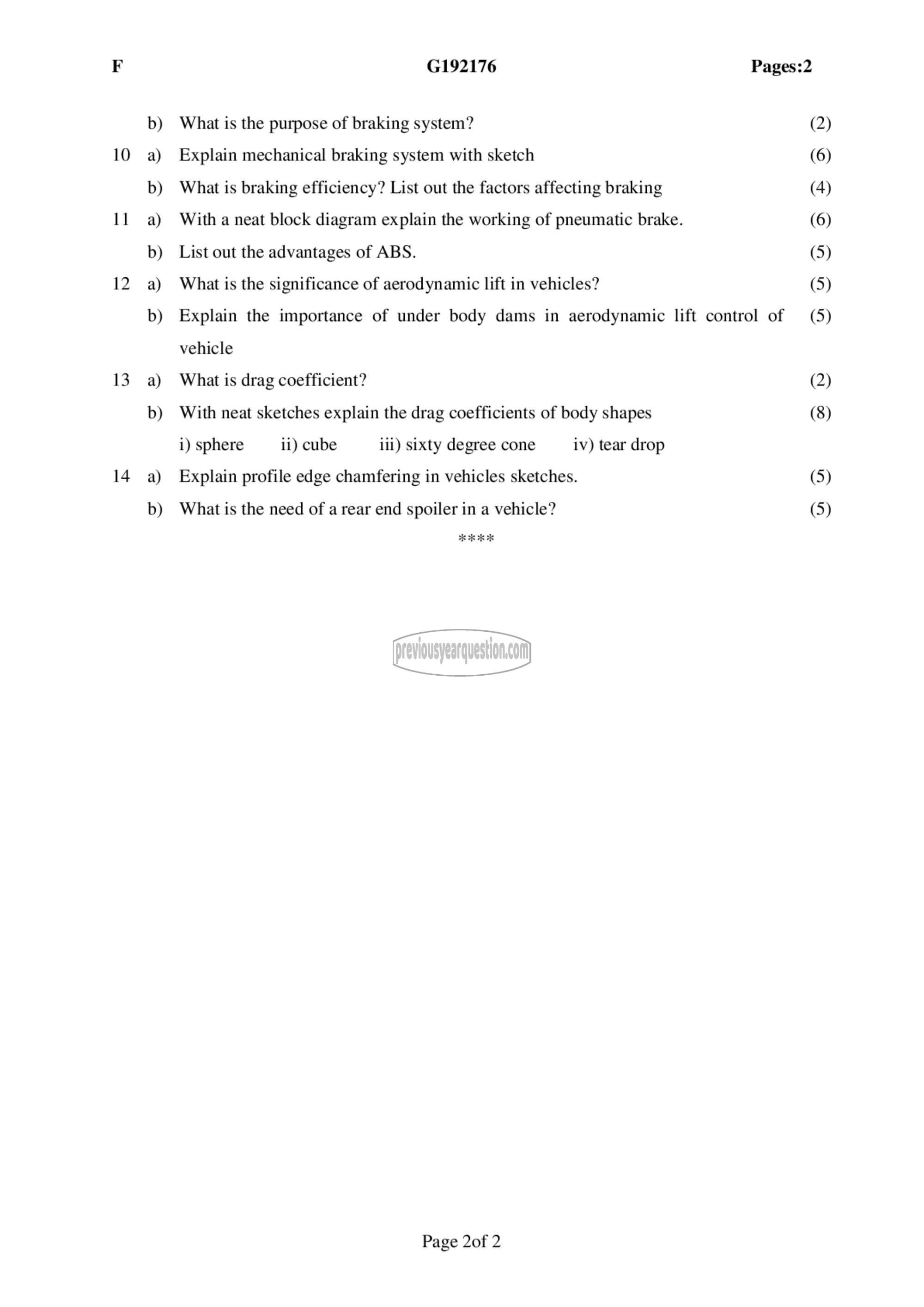 Question Paper - Automobile Engineering-2