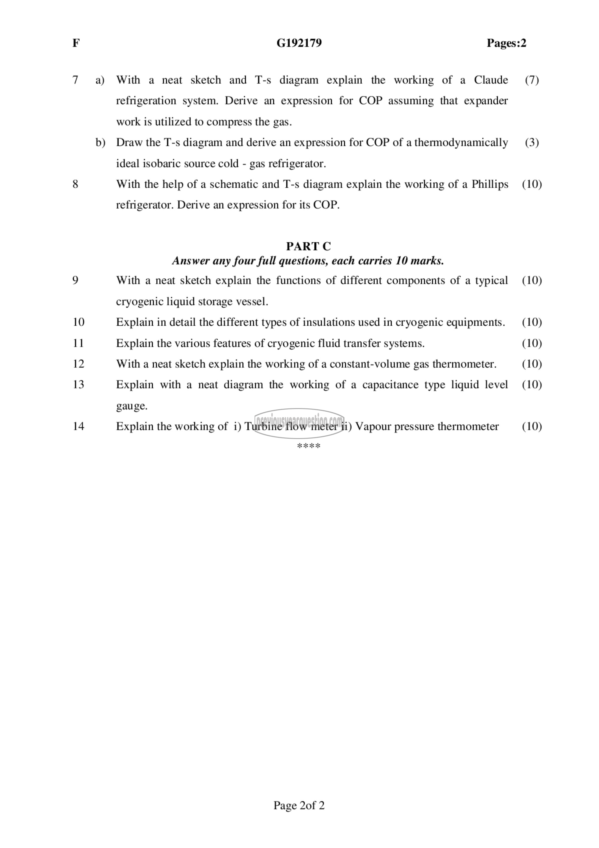 Question Paper - Cryogenic Engineering-2