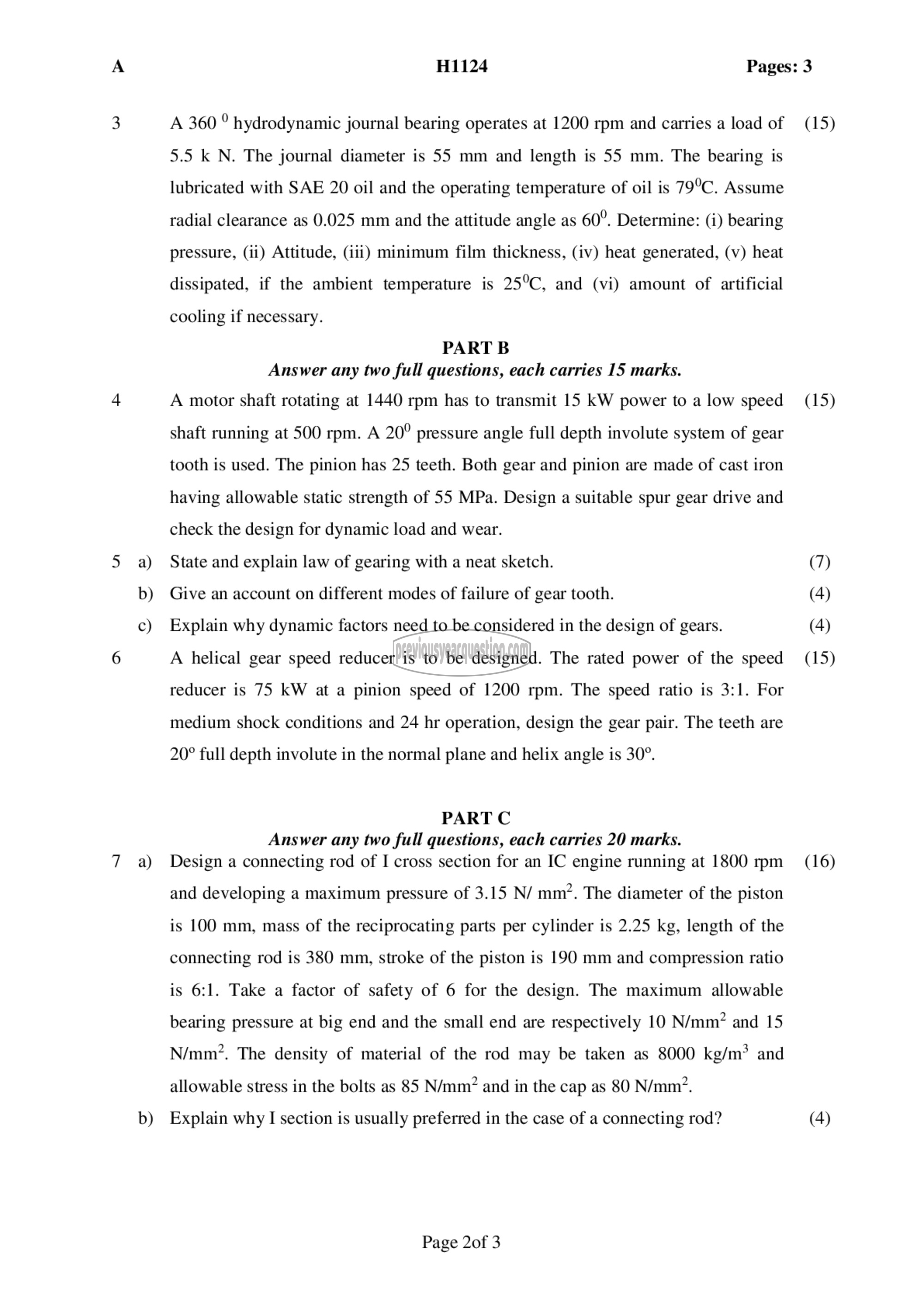 Question Paper - Design of Machine Elements II-2